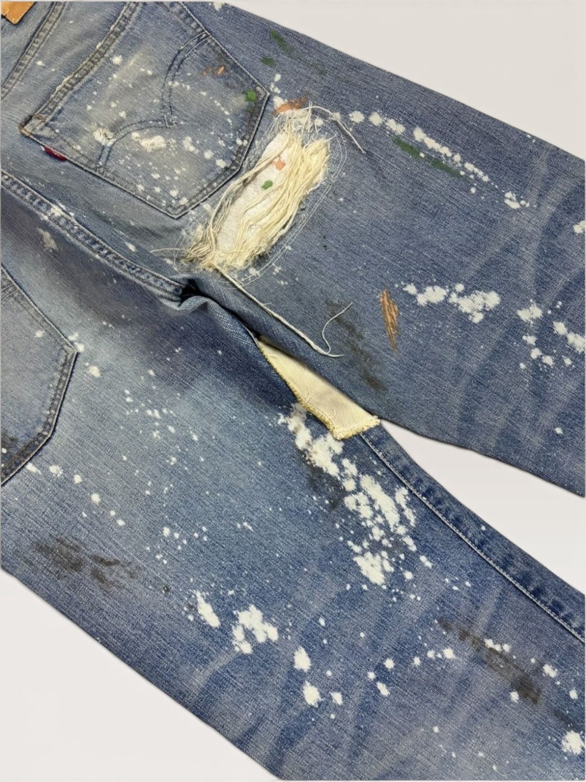 Junya Watanabe × Levi's Vtg Levis 501xx Big E Selvedge Splatter Patchwork Boro Jeans Size US 36 / EU 52 - 12 Thumbnail