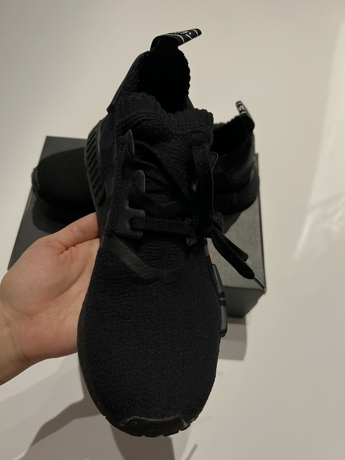 Adidas *EXCLUSIVE* Adidas NMD R1 PK Japan Triple Black Sneakers Size US 8.5 / EU 41-42 - 13 Thumbnail