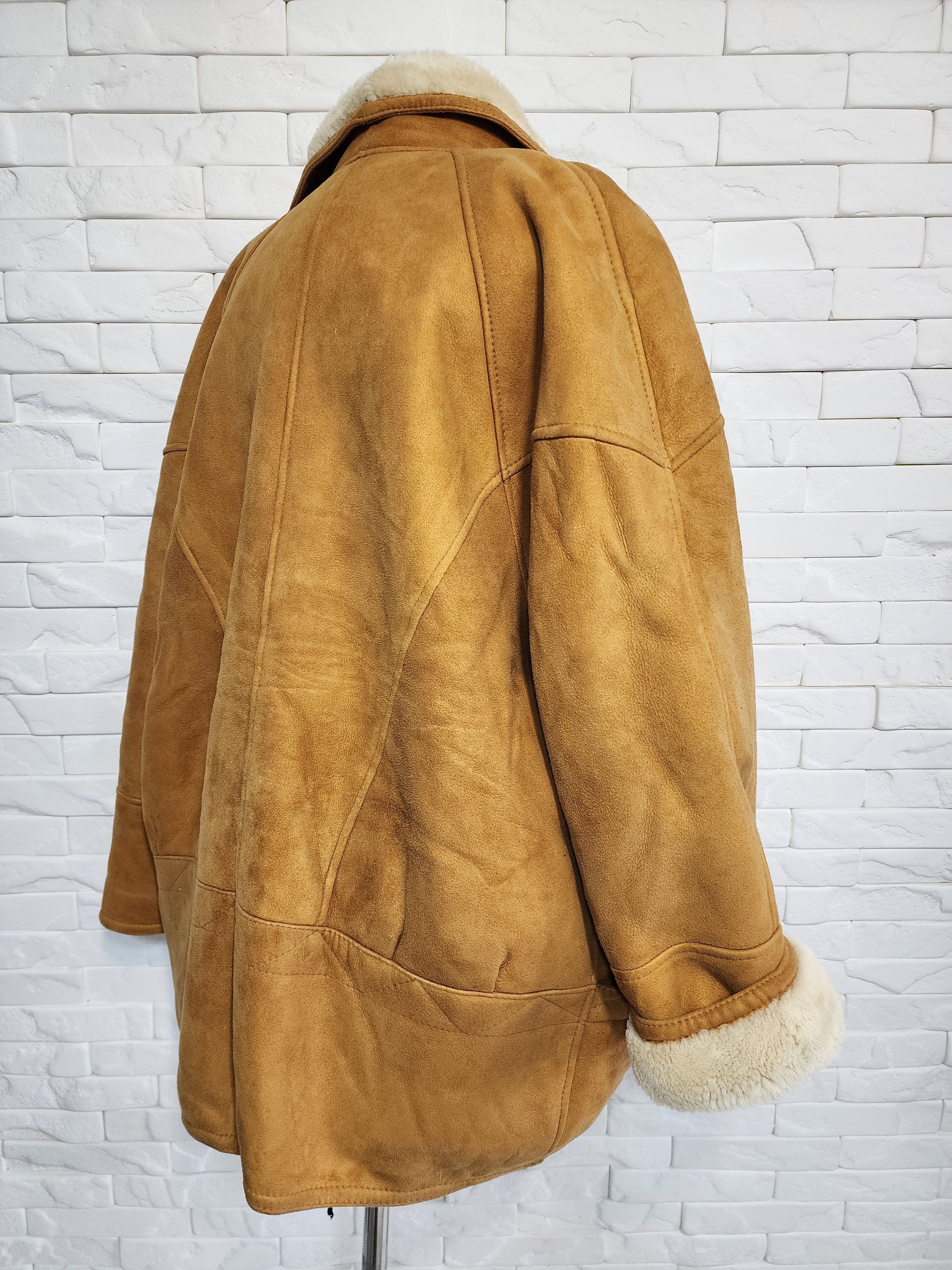Genuine Leather Brown Sheepskin Coat: Women's Warm Genuine Fur Jacket Size XXL / US 16-18 / IT 52-54 - 5 Thumbnail