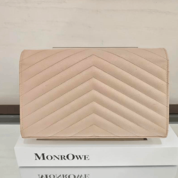 Saint Laurent Paris Saint Laurent Classic Chevron Silver Shoulder Bag Size ONE SIZE - 3 Thumbnail
