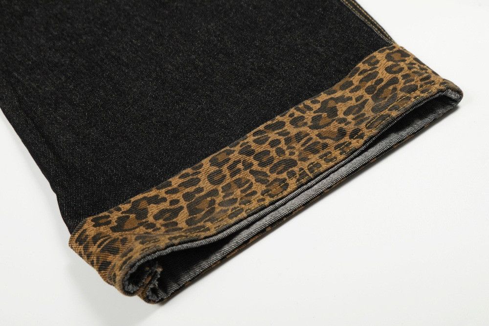 Jean Men's vibe workwear leopard print patchwork curved jeans Size US 32 / EU 48 - 6 Thumbnail