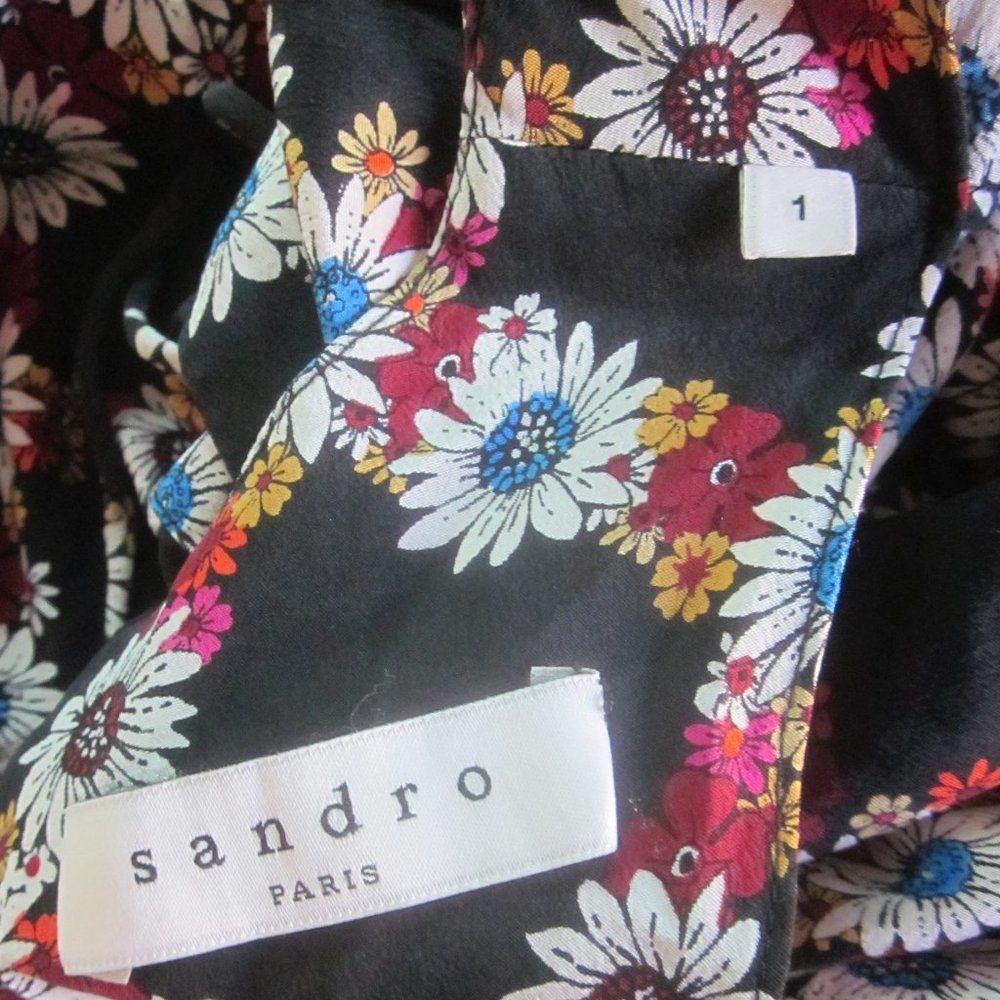 Sandro Sandro Rony Silk Floral Dress Size 1 Size S / US 4 / IT 40 - 3 Thumbnail