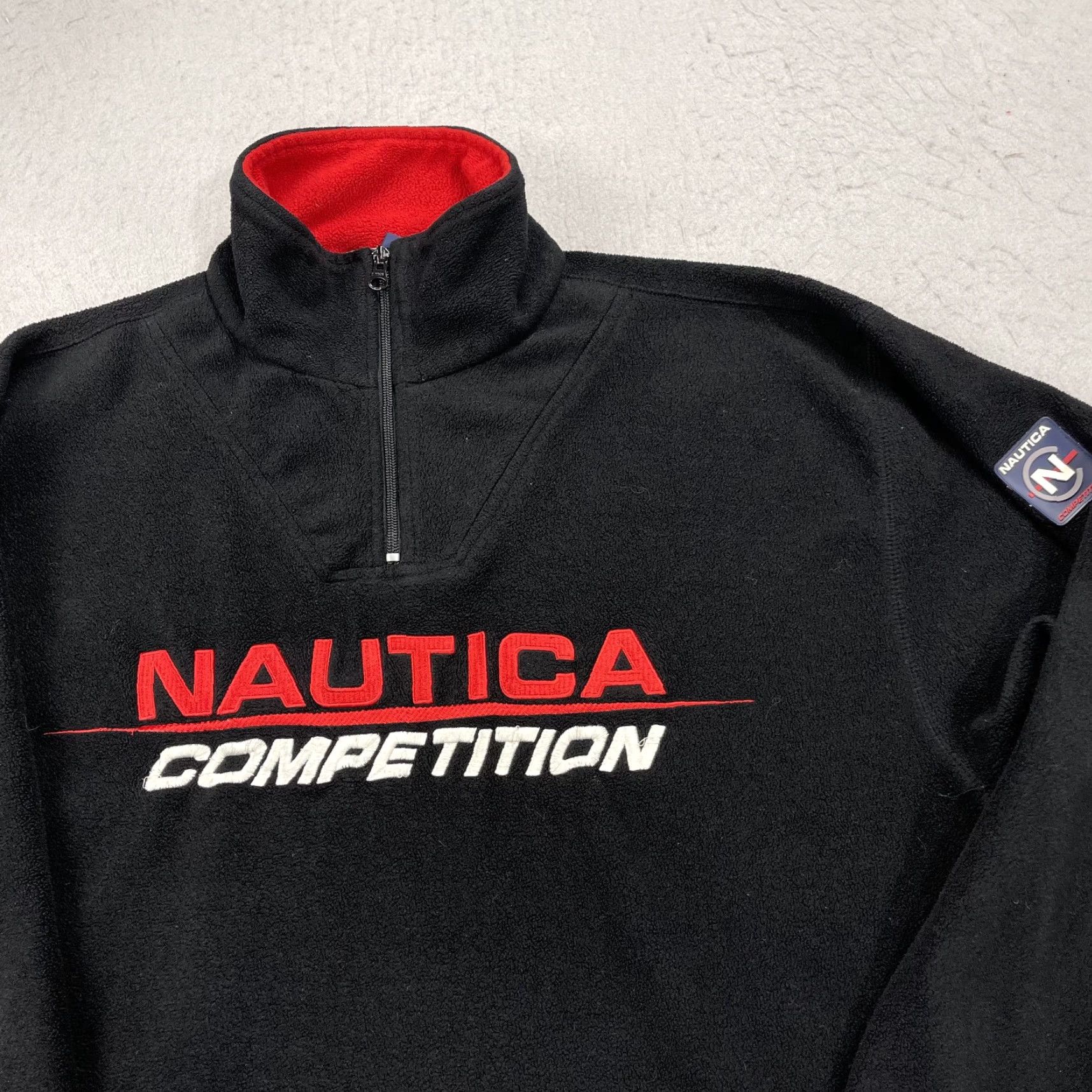 Nautica VINTAGE Nautica Jacket Mens XL Black 1/4 Zip Fleece Made USA 90s Size US XL / EU 56 / 4 - 2 Thumbnail