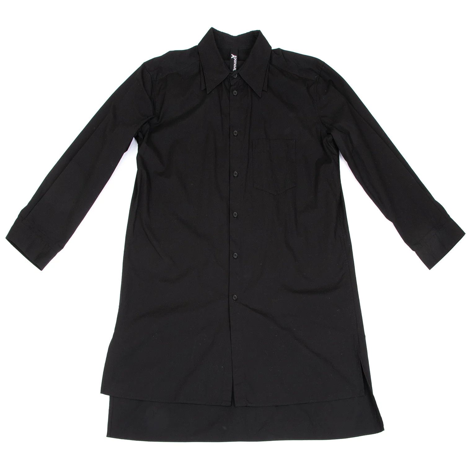 Yohji Yamamoto Double Color Cotton Long Shirt Black 3 Size US L / EU 52-54 / 3 - 1 Thumbnail