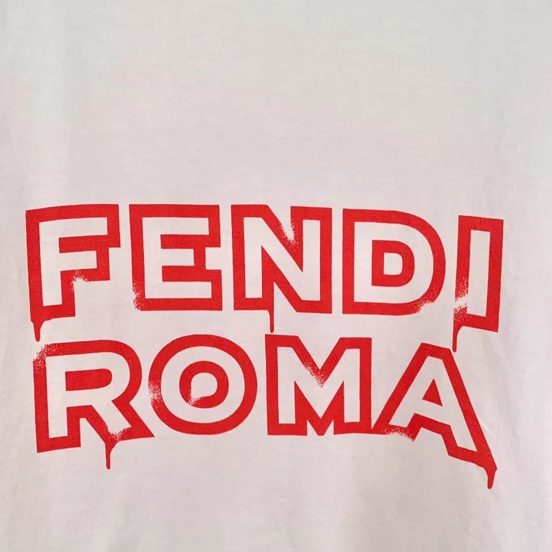 Fendi Fendi Cotton TShirt with Logo Print Size M / US 6-8 / IT 42-44 - 4 Thumbnail