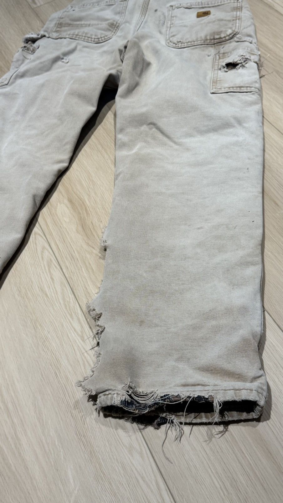 Carhartt Carhartt flannel lined carpenter pants distressed frayed Size US 32 / EU 48 - 15 Thumbnail