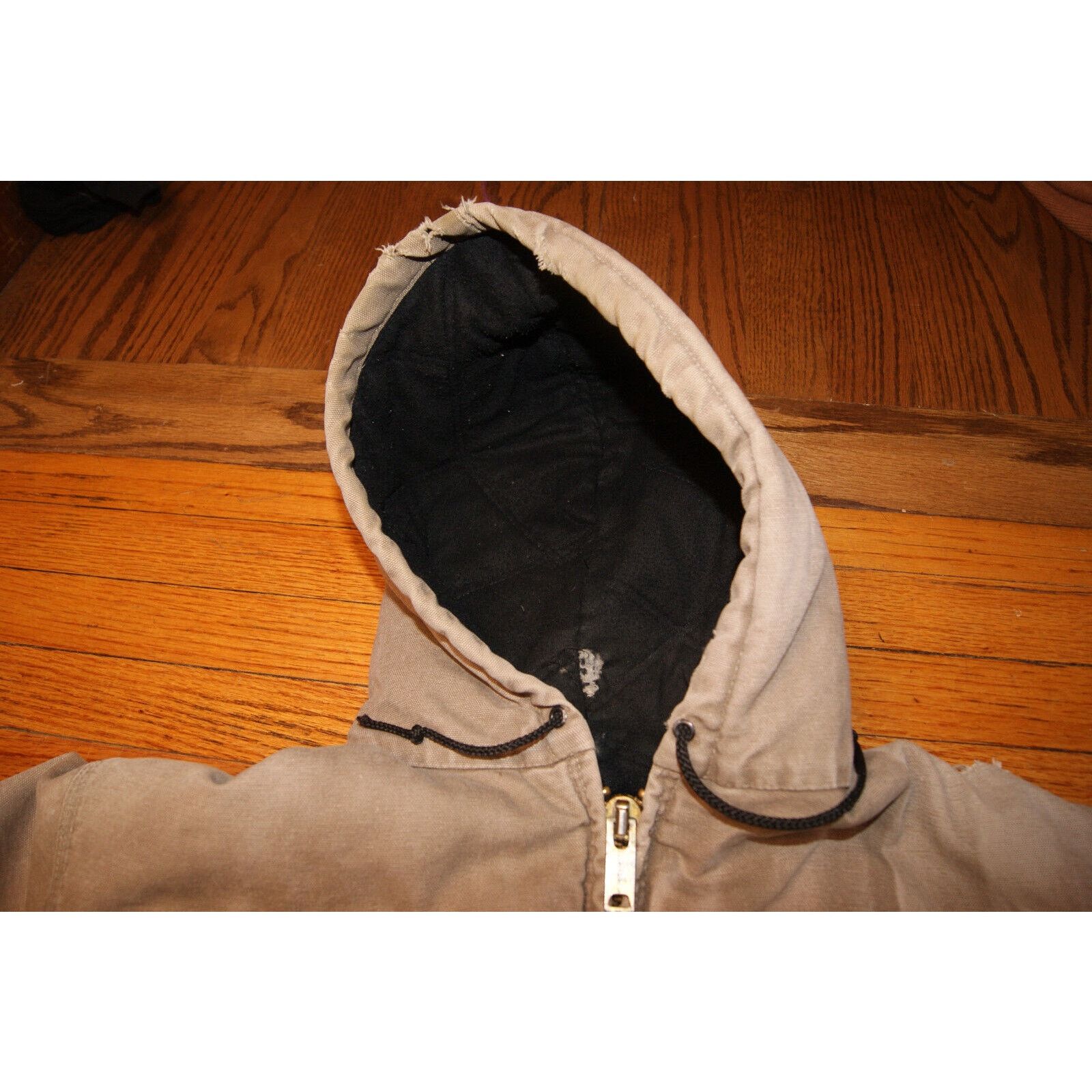 Carhartt VTG Carhartt Hooded Fleece Lined Canvas Coat XL Distress USA Size US XL / EU 56 / 4 - 11 Thumbnail