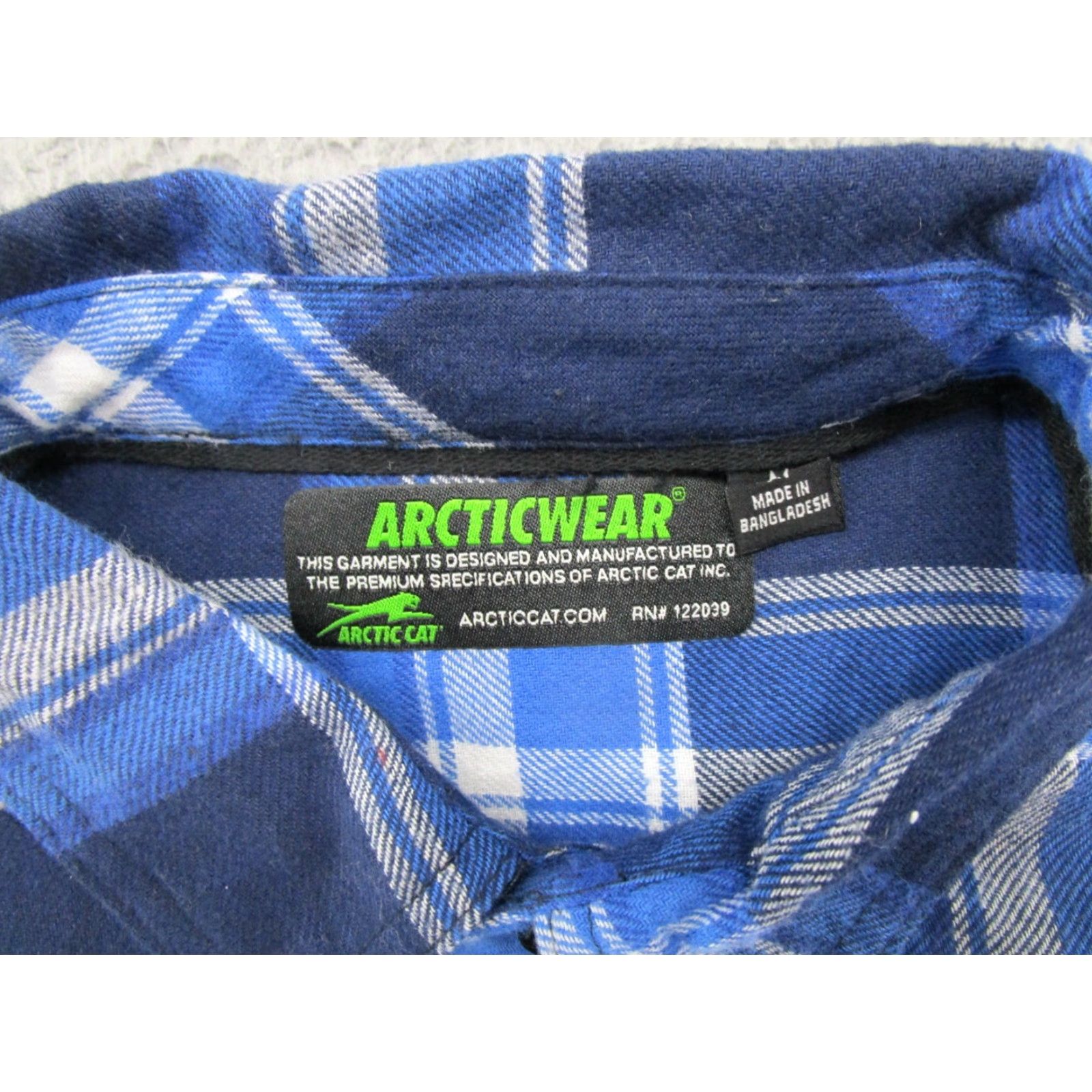 Vintage VINTAGE Arctic Cat Shirt ARCTICWEAR Blue Plaid Patch Button Up Size M Mens Size US M / EU 48-50 / 2 - 3 Thumbnail