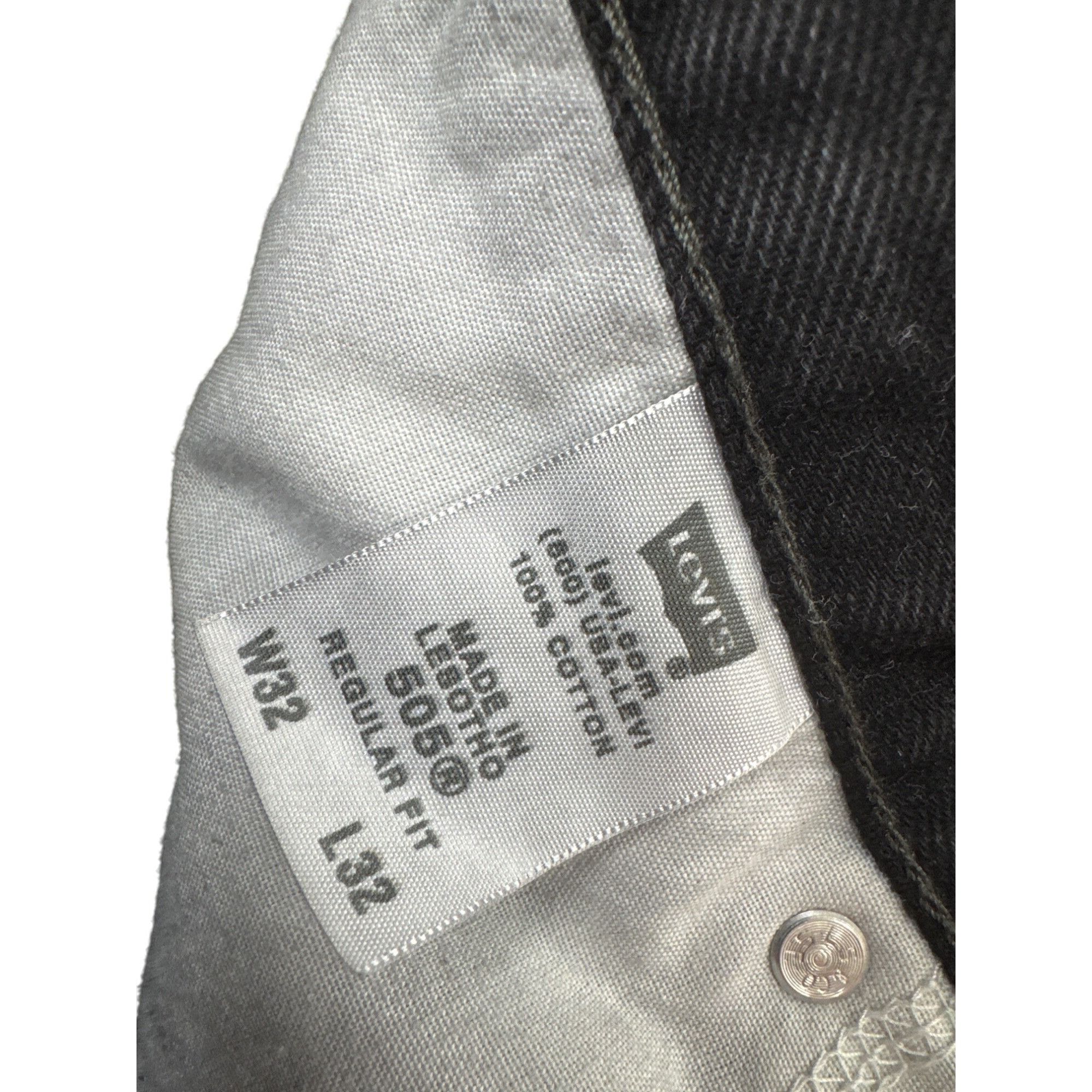 Levi's Levis Mens 505 Regular Fit Black Denim Jeans W32 L32 SKU 822 Size US 32 / EU 48 - 6 Thumbnail