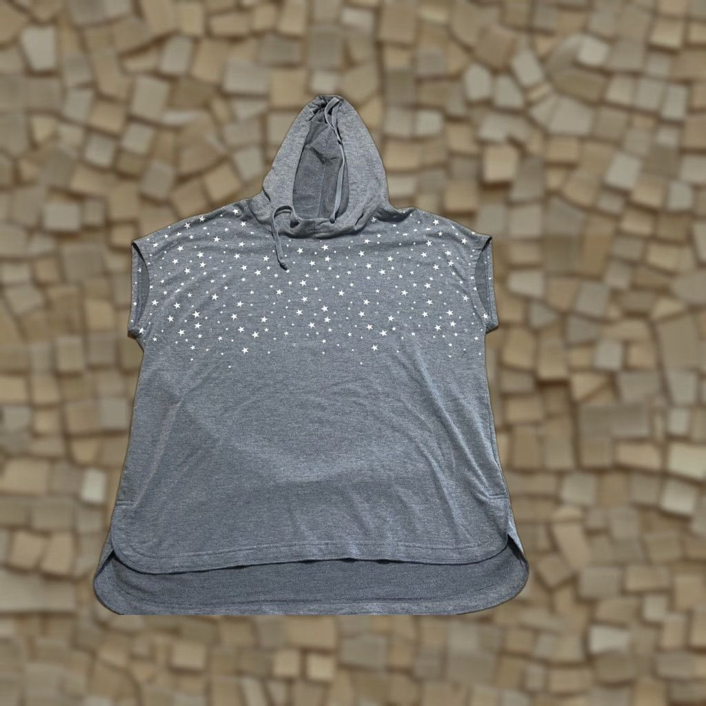 Vintage Jane & Delaney Shirt Women's Large Blue Sleeveless Hoodie Shirt Size L / US 10 / IT 46 - 1 Thumbnail