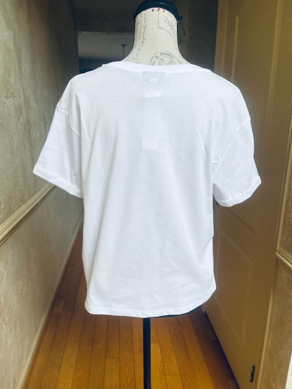 Topshop Topshop Paris Embroidery White Cropped Tee Shirt Boxy Fit 12 Size XL / US 12-14 / IT 48-50 - 4 Thumbnail