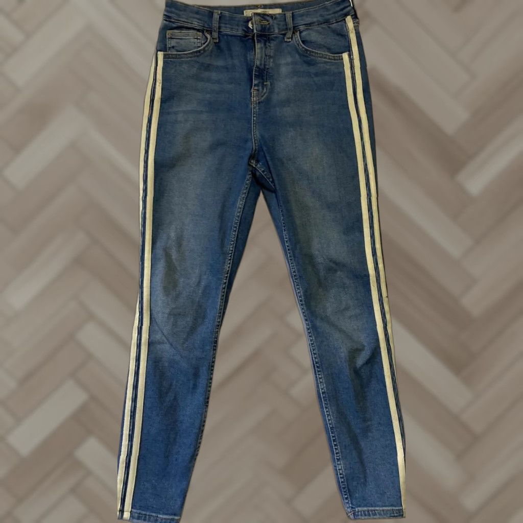Topshop Topshop Jamie Moto Mid Rise Skinny Jeans Women 30 Blue Denim Slim Jeans 28-10 Regular Inseam 24 Womens Size 30" / US 8 / IT 44 - 1 Thumbnail