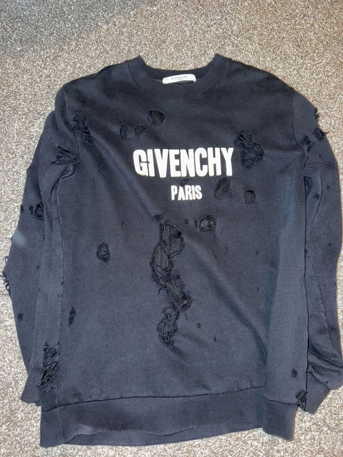 Givenchy Givenchy Distressed Sweatshirt Size US M / EU 48-50 / 2 - 2 Thumbnail