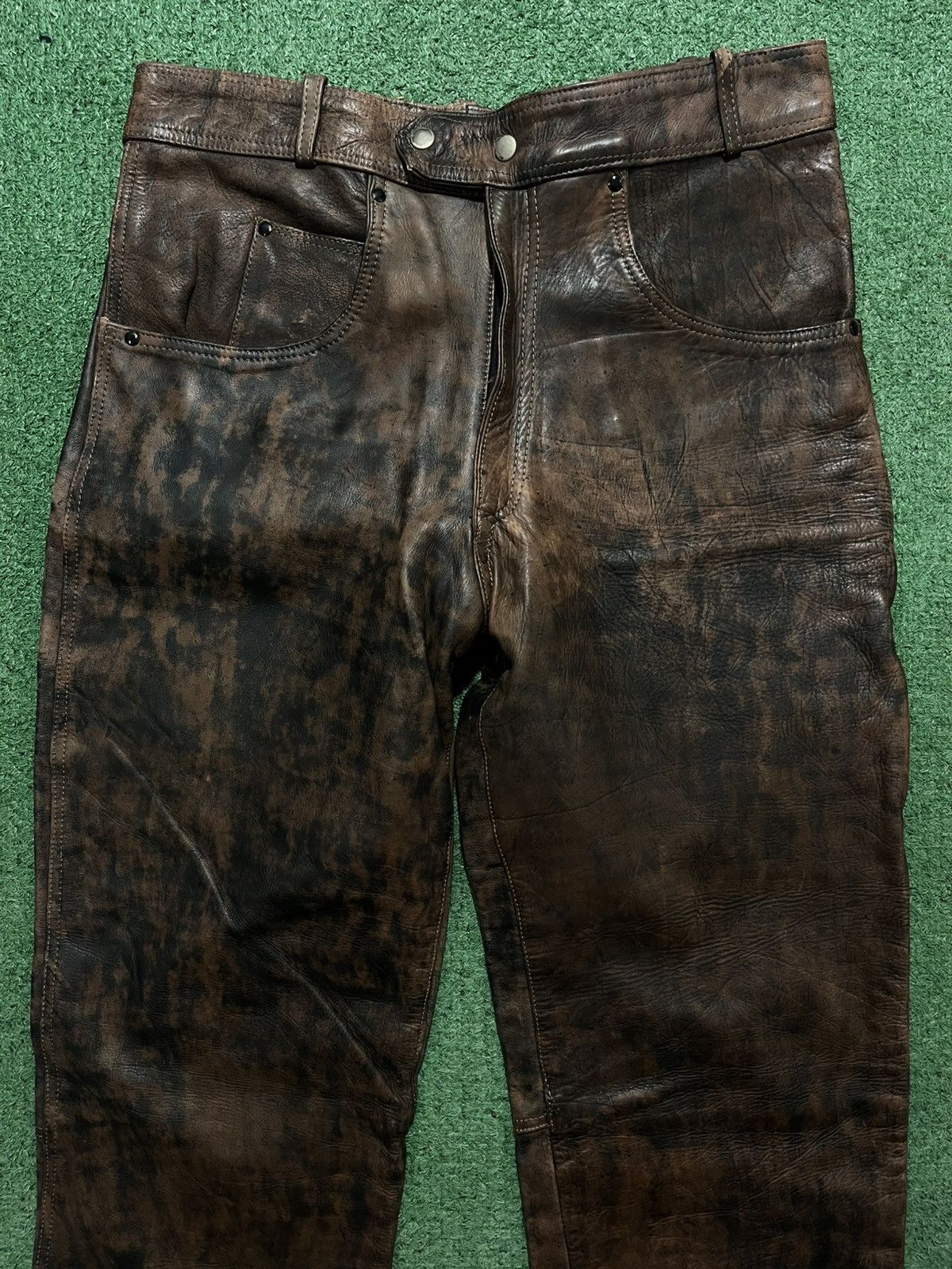 Vintage Vintage leather pants moto pants limited cowhide nubuku Size US 36 / EU 52 - 2 Thumbnail