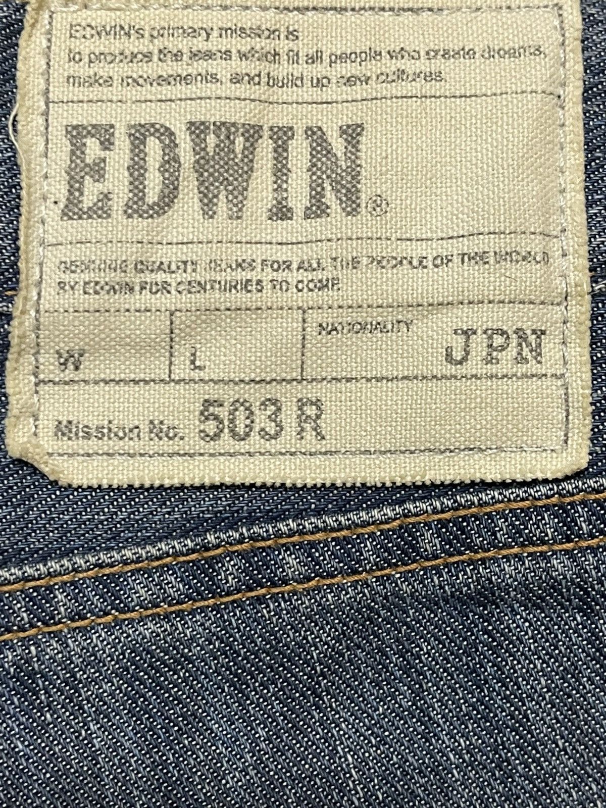 Edwin Vintage Japan Edwin 503 Faded Wash Distressed Loose Jeans Size US 33 - 9 Thumbnail