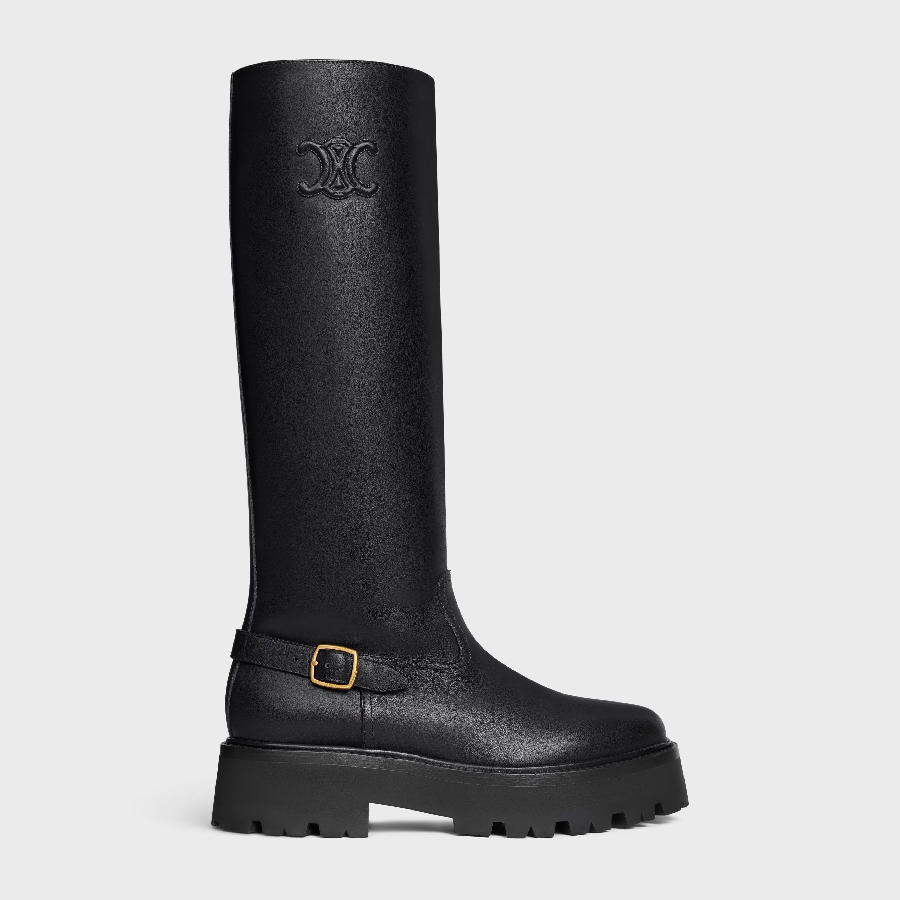 Celine o1bcso1str0925 361893554C Calfskin Bulky Hi Boots in Black Size US 6 / IT 36 - 1 Thumbnail