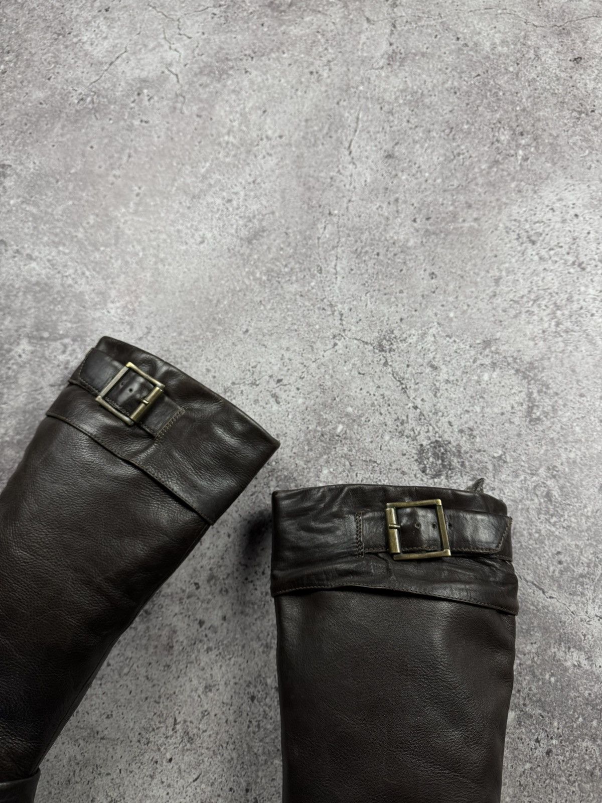 If Six Was Nine Vintage AS 98 Heel Rick Owens Style Leather Biker Boots Y2K Size US 8 / IT 38 - 20 Thumbnail