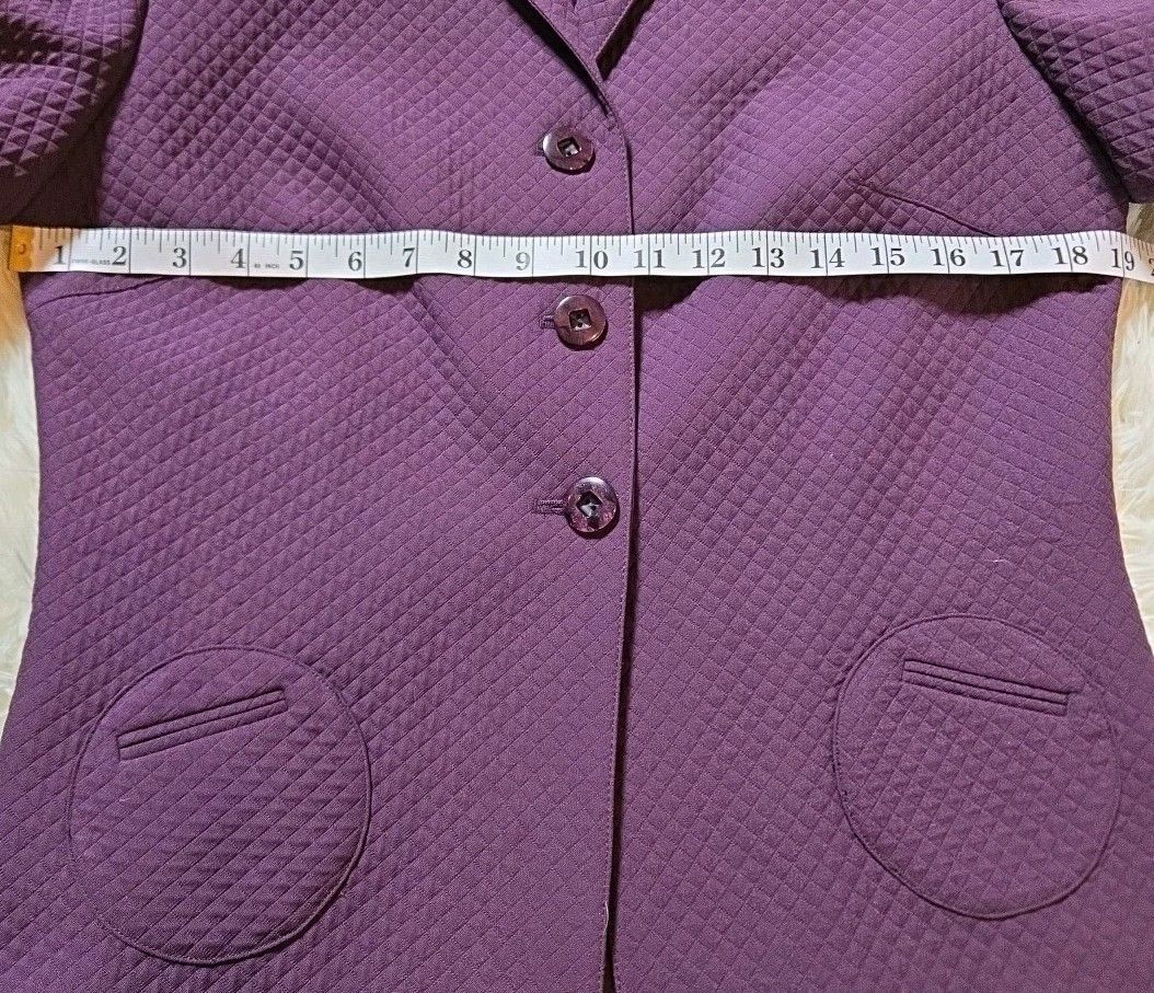 Bill Blass Bill Blass Skirt Suit Womens Violet Quilted Circle Pockets Size L / US 10 / IT 46 - 5 Thumbnail