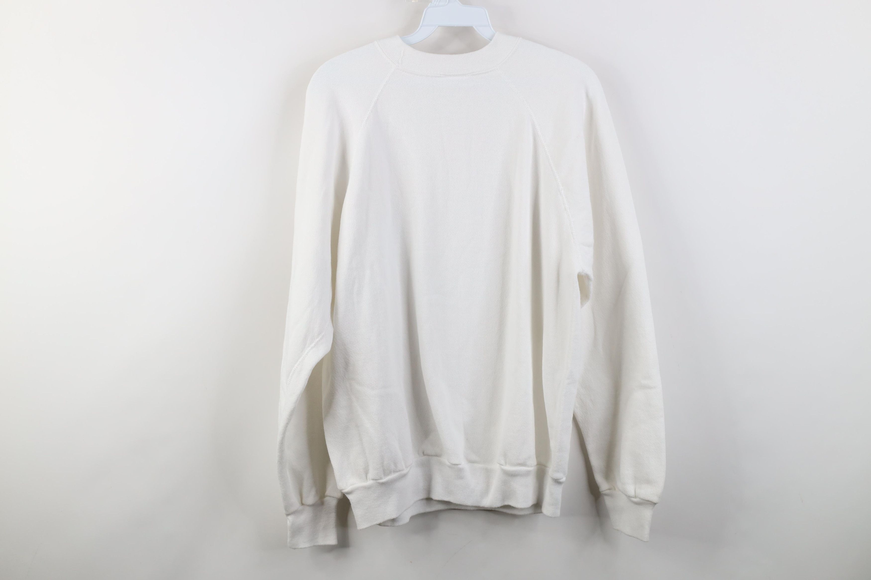 Vintage Vintage 90s Streetwear Raglan Crewneck Sweatshirt White USA Size L / US 10 / IT 46 - 9 Thumbnail