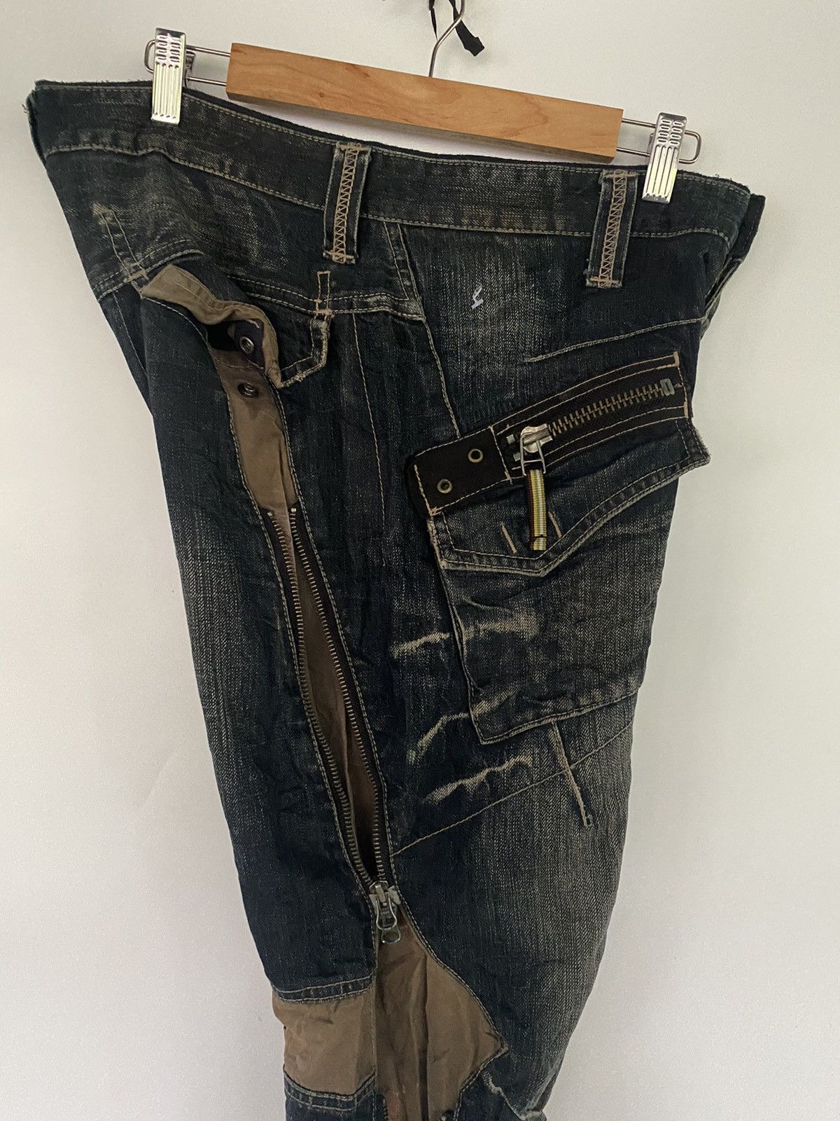 PPFM Japanese Brand PPFM Distressed Zippered Denim Jeans Pants Size US 32 / EU 48 - 22 Thumbnail