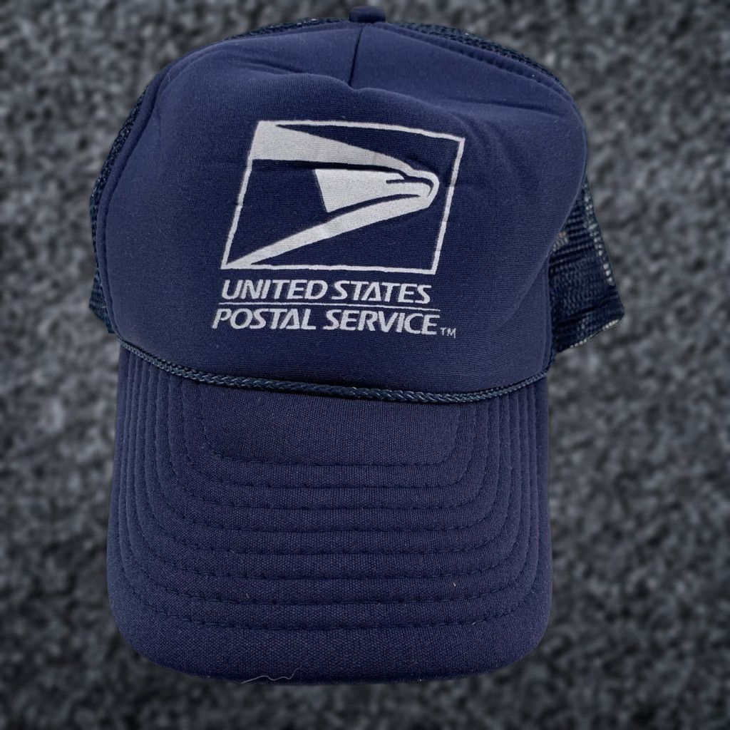 Vintage Nissun Men Trucker Hat United States Postal Service Adjustable Blue Hat Size ONE SIZE - 1 Thumbnail