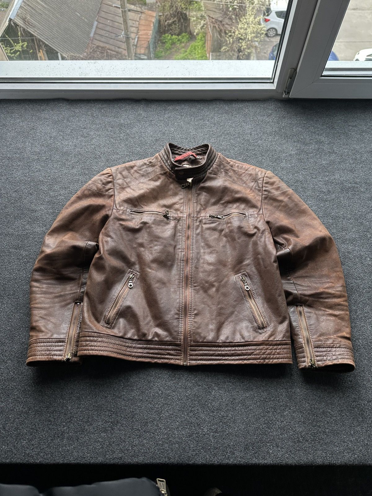 Other 🚨VNTG LEATHER JACKET AVANT GARDE WESTERN BROWN MOTO Size US M / EU 48-50 / 2 - 1 Thumbnail