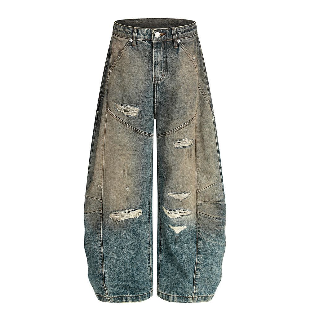 Vintage American washed distressed men's ripped jeans Size US 32 / EU 48 - 1 Thumbnail