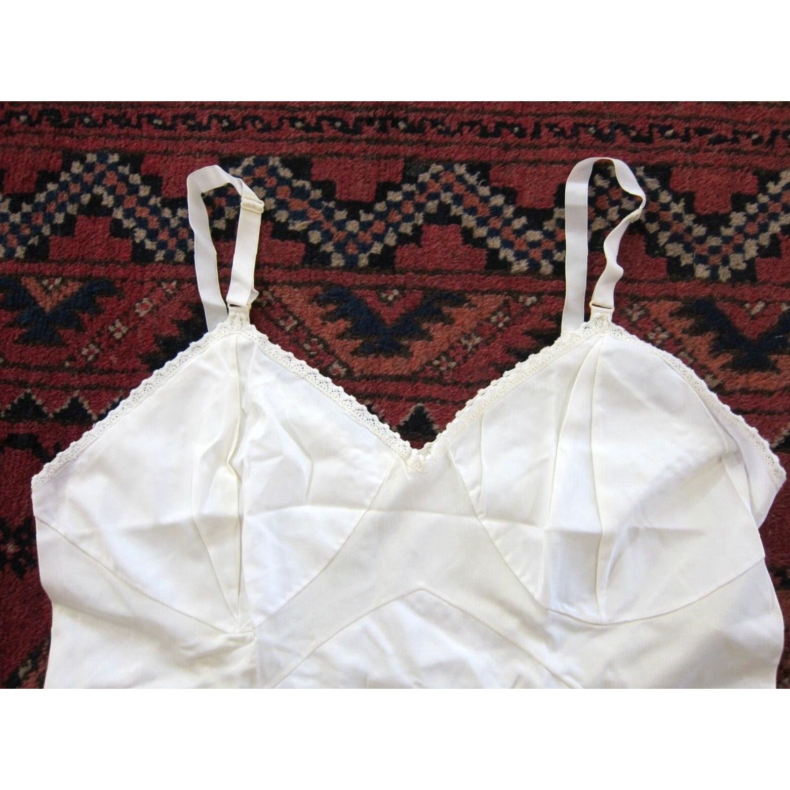 Vintage Vintage Glori Form Ivory Lace Spaghetti Strap Long Slip Nightgown Dress Large Size L / US 10 / IT 46 - 3 Thumbnail