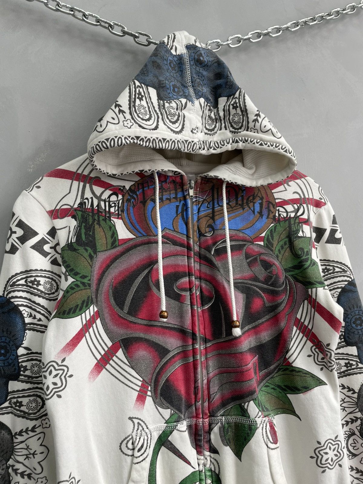 Japanese edhardy by christian audigier zip hoodie y2k
