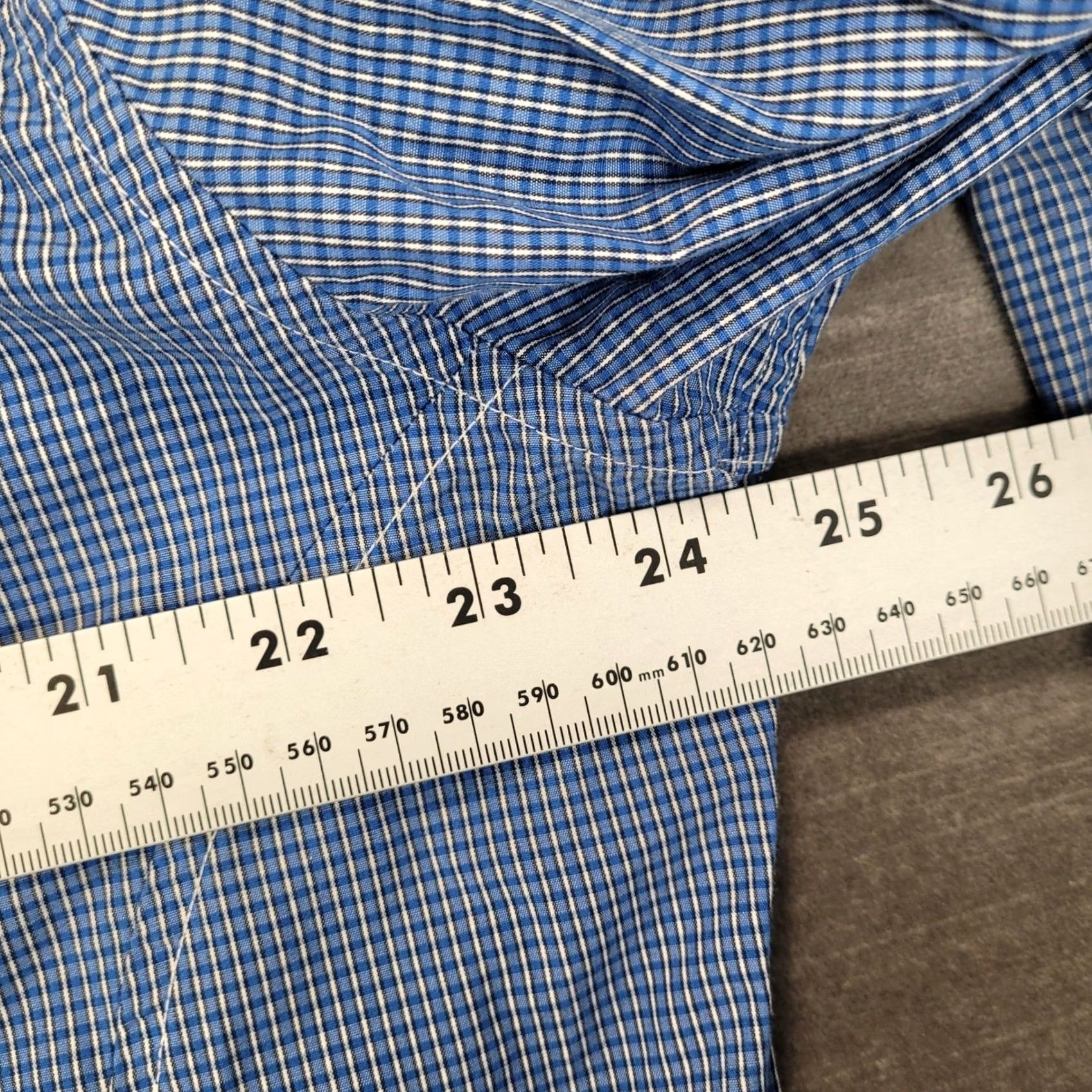 Ecko Unltd. Ecko Unltd Mens XL Blue White Micro Gingham Plaid Long Sleeve Button-Down Shirt Size US XL / EU 56 / 4 - 6 Thumbnail