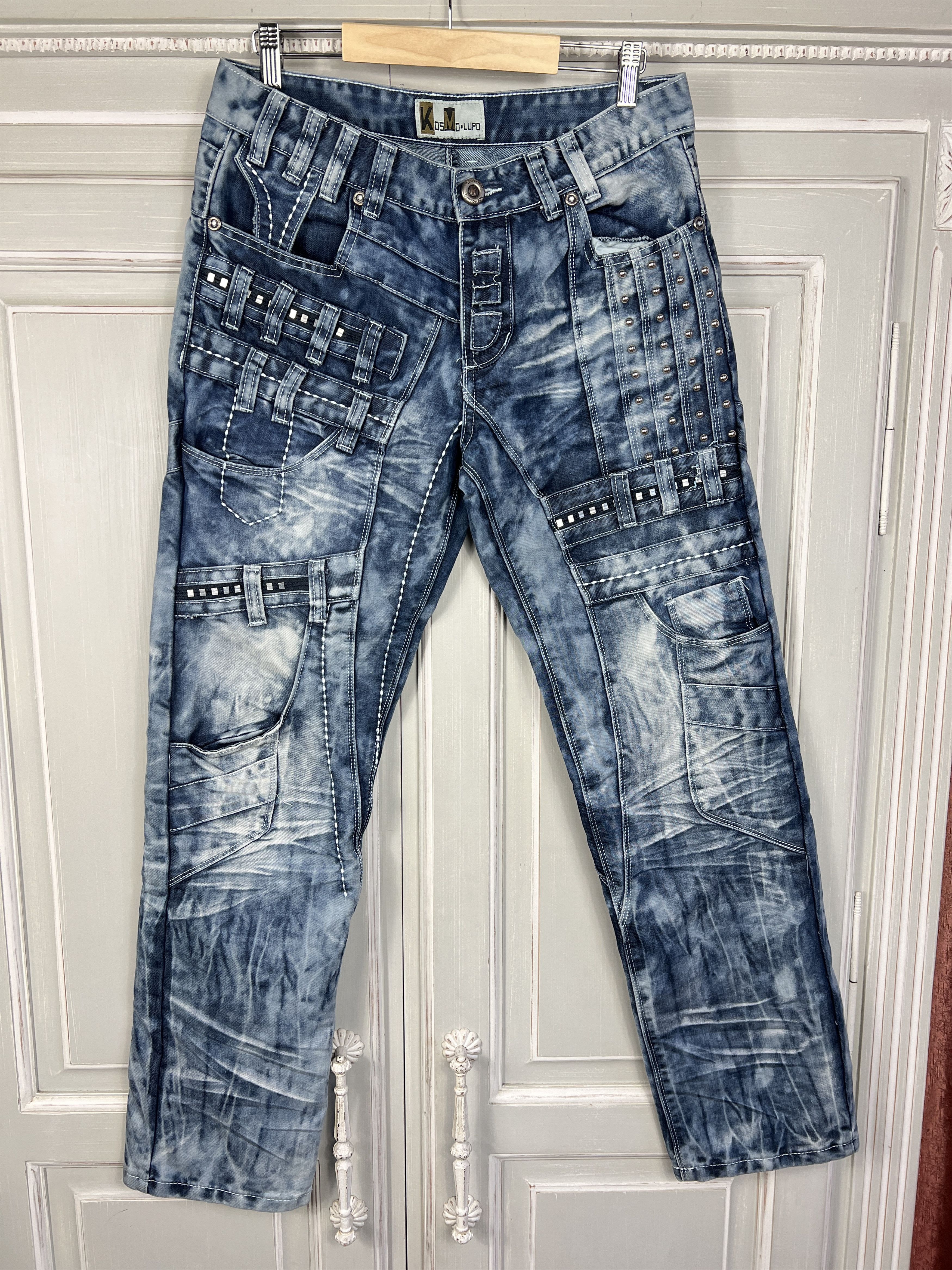 Japanese Brand VINTAGE KOSMO LUPO JAPANESE ARCHIVAL PATCHWORK JEANS Size US 32 / EU 48 - 1 Thumbnail