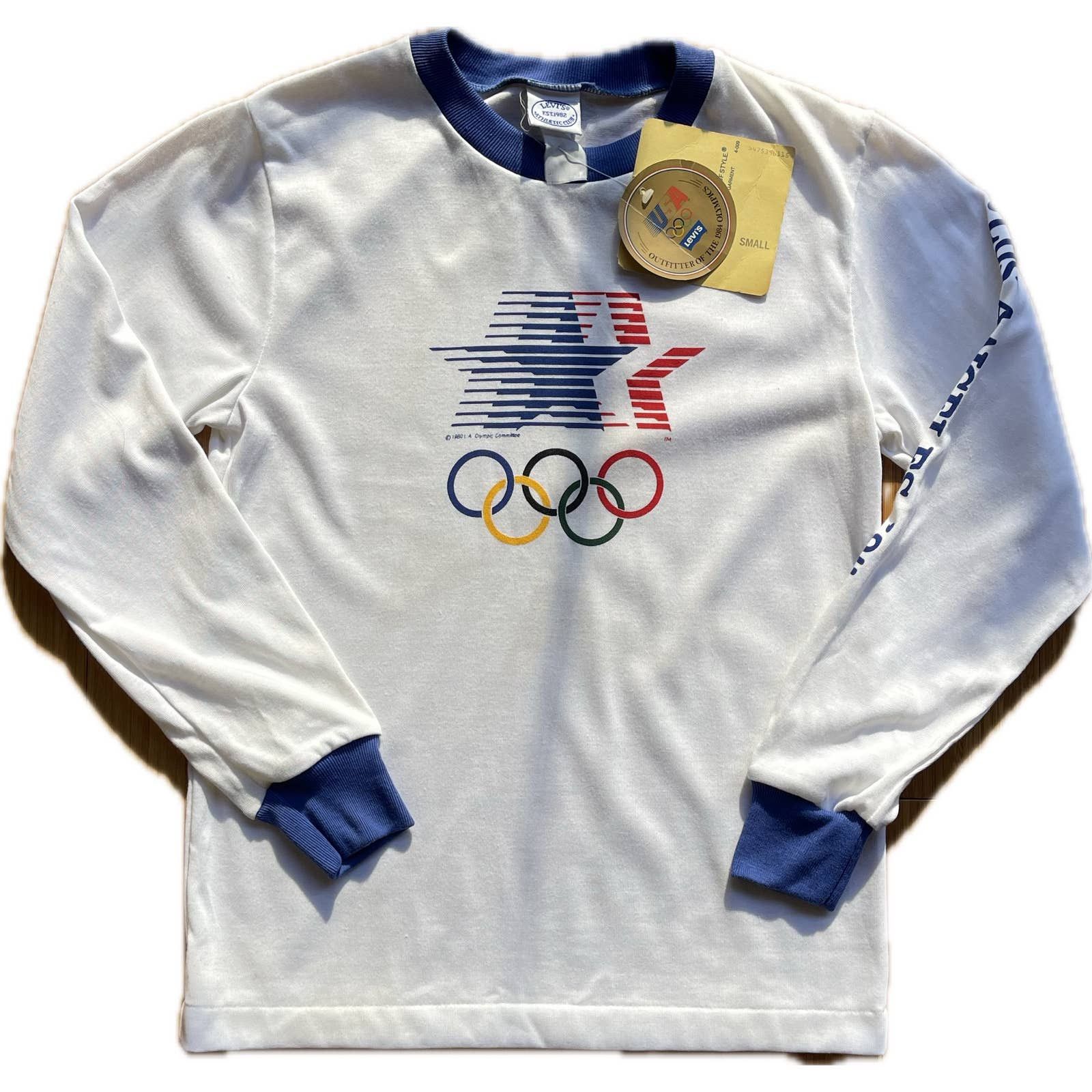 image of Levis Vintage Levi’S La 1984 Olympic Long Sleeve Deadstock in White, Men's (Size Small)