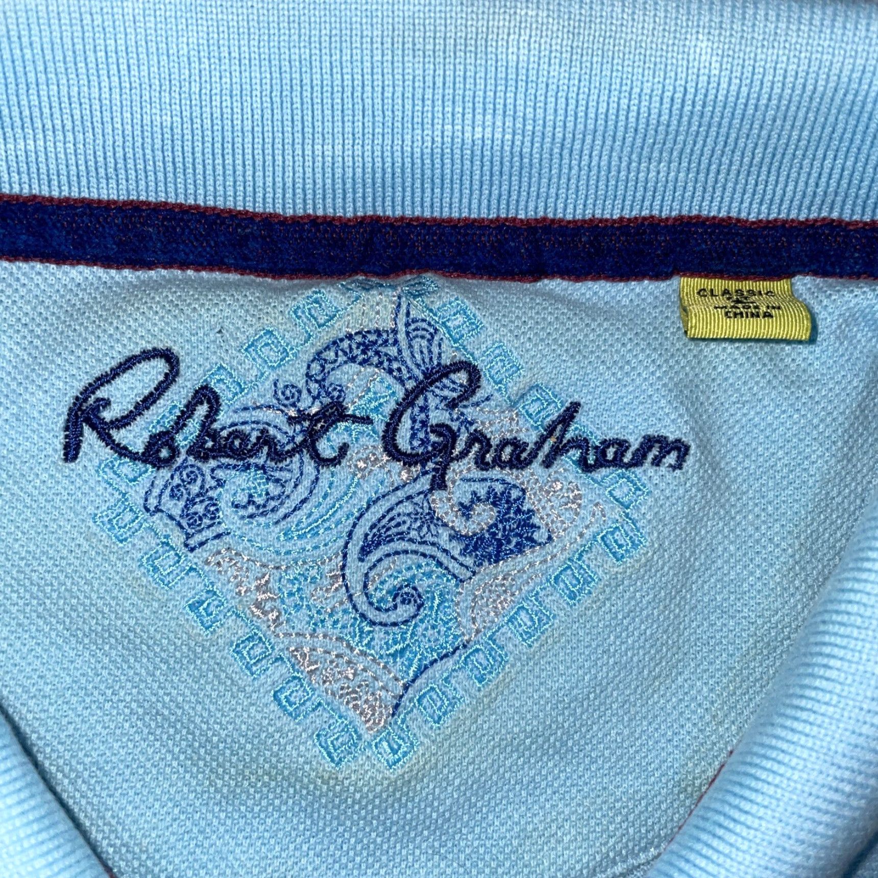 Robert Graham Robert Graham Polo Shirt Mens L Blue Size US L / EU 52-54 / 3 - 3 Thumbnail