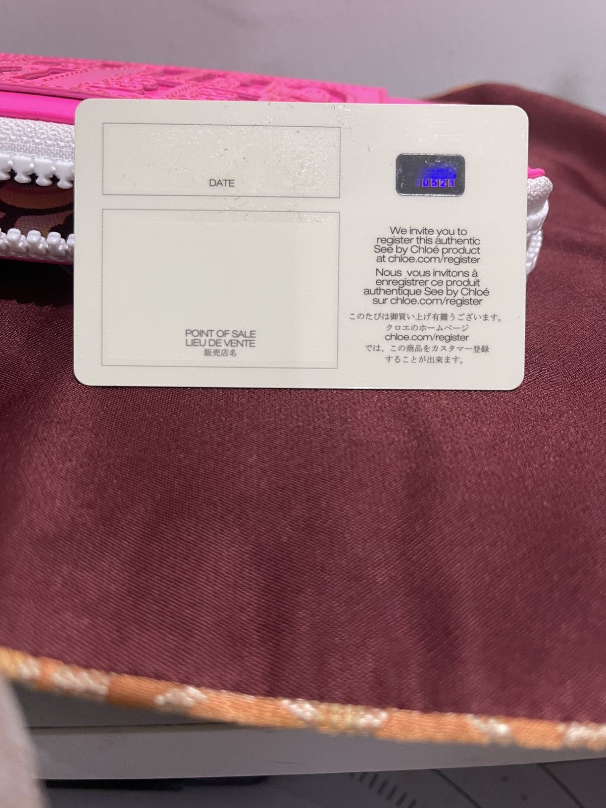 See by Chloe See by Chloé Long Zip File Wallet - Neon Pink Embossed Logo Size ONE SIZE - 7 Thumbnail
