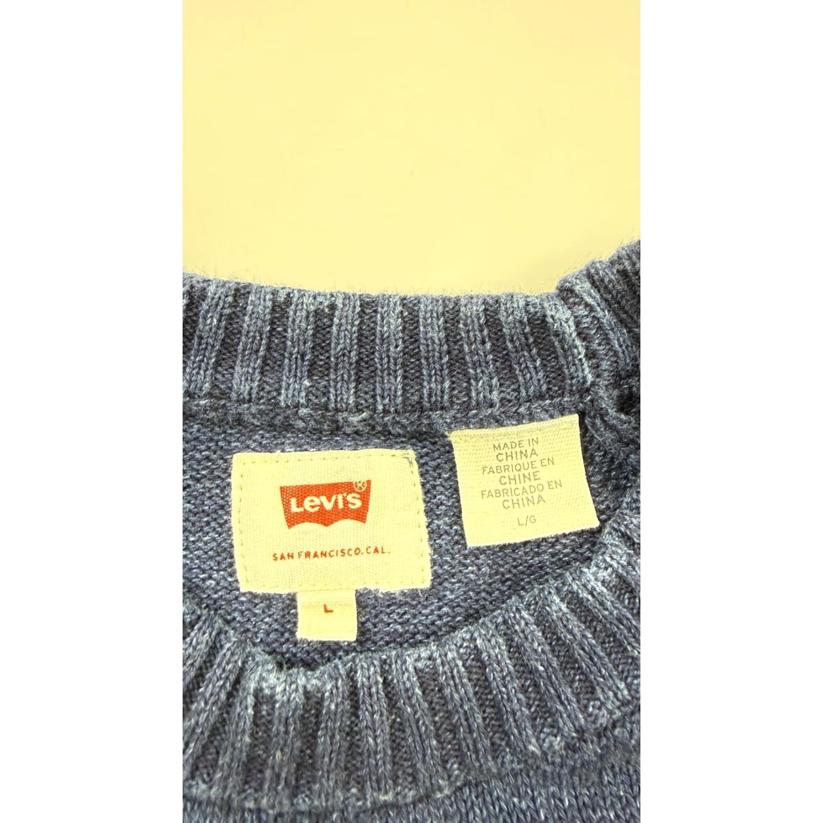 Levi's Levi's Sweater Mens L Blue 100% Cotton Crewneck Raglan Knit Pullover Shirt Size US L / EU 52-54 / 3 - 4 Thumbnail