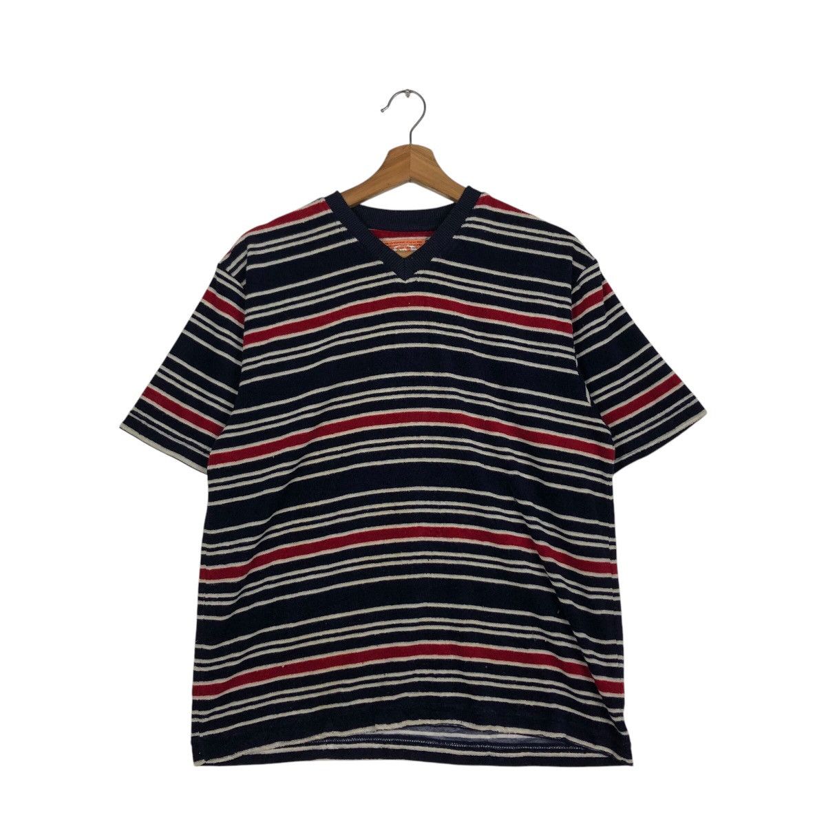 Japanese Brand 📌Vintage Striped Design T-Shirt Round Neck Piko Size US M / EU 48-50 / 2 - 2 Thumbnail