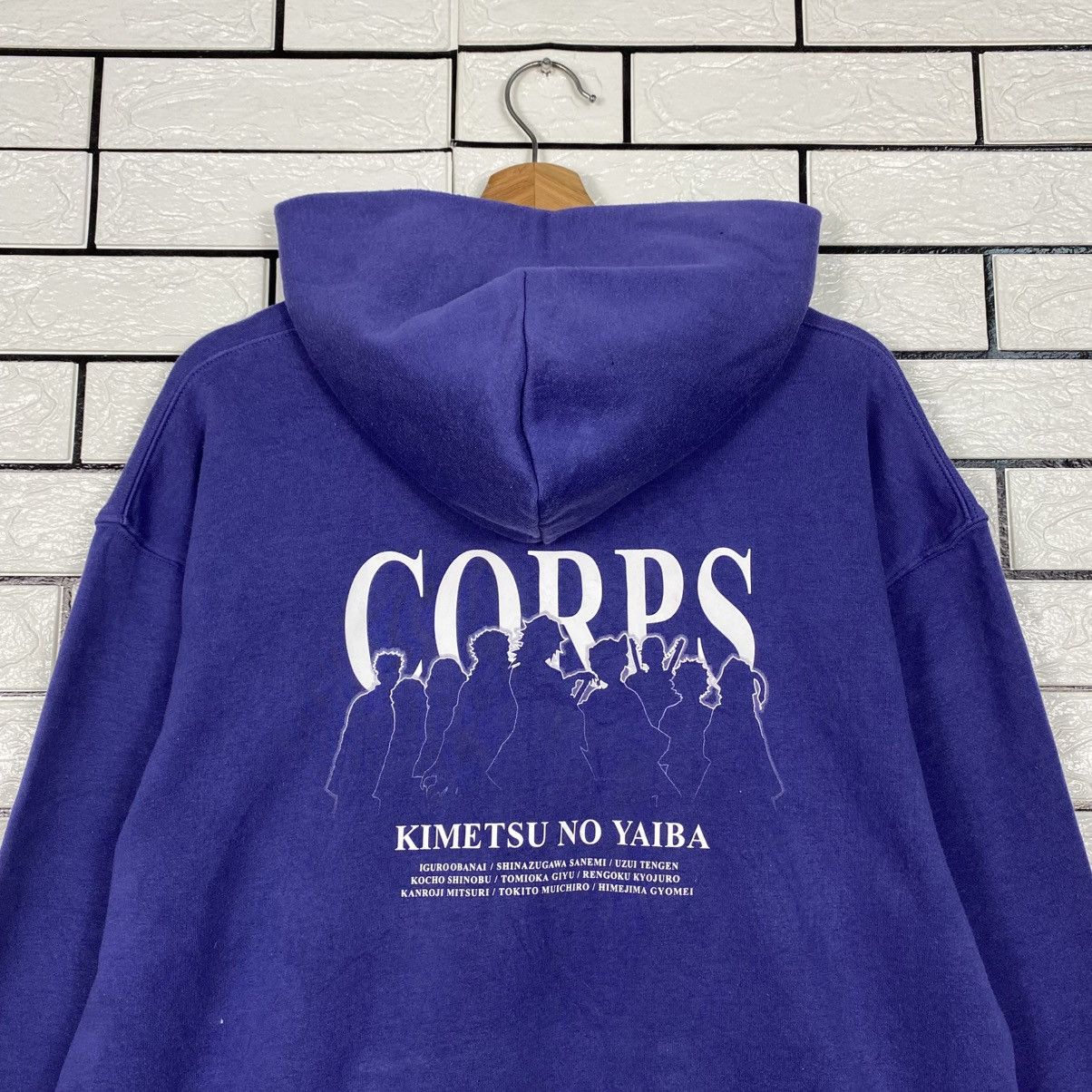 Japanese Brand Kimetsu No Yaiba Hoodie Big Logo Cartoon Streetwear Size US L / EU 52-54 / 3 - 10 Thumbnail
