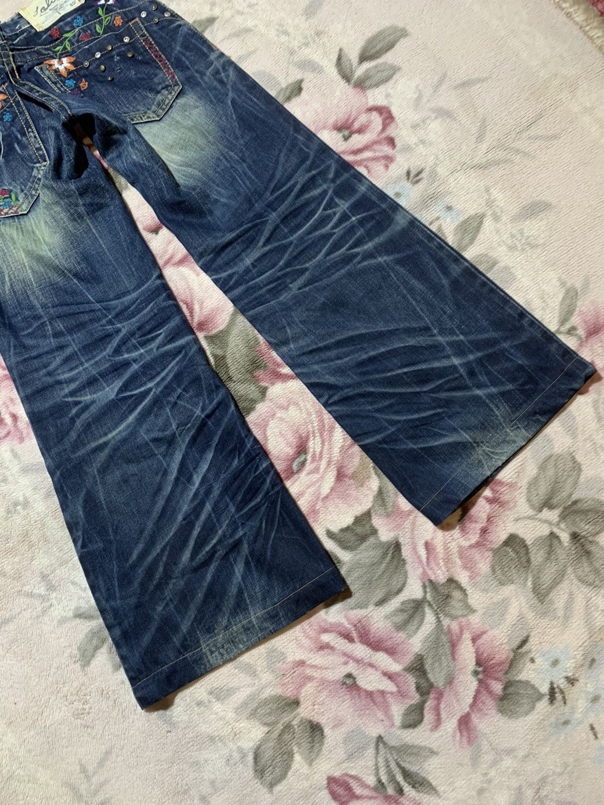 If Six Was Nine Insane 🔥 Yoshitomo nara x lolita jeans floral baggy jeans Size 29" - 15 Thumbnail