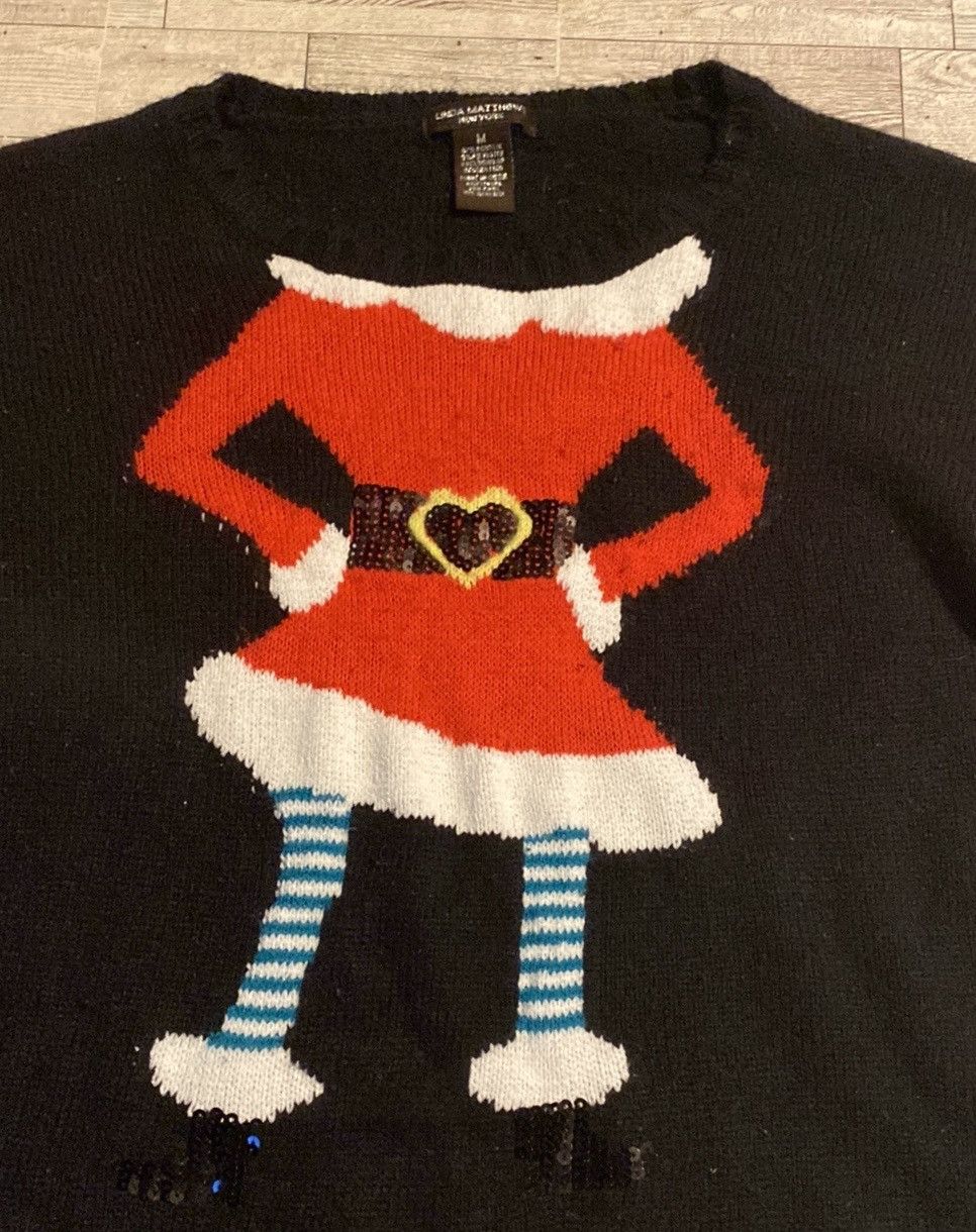Vintage Linda Matthews, NY, Retro, Embellished, Holiday Knit Sweater Size M / US 6-8 / IT 42-44 - 9 Thumbnail
