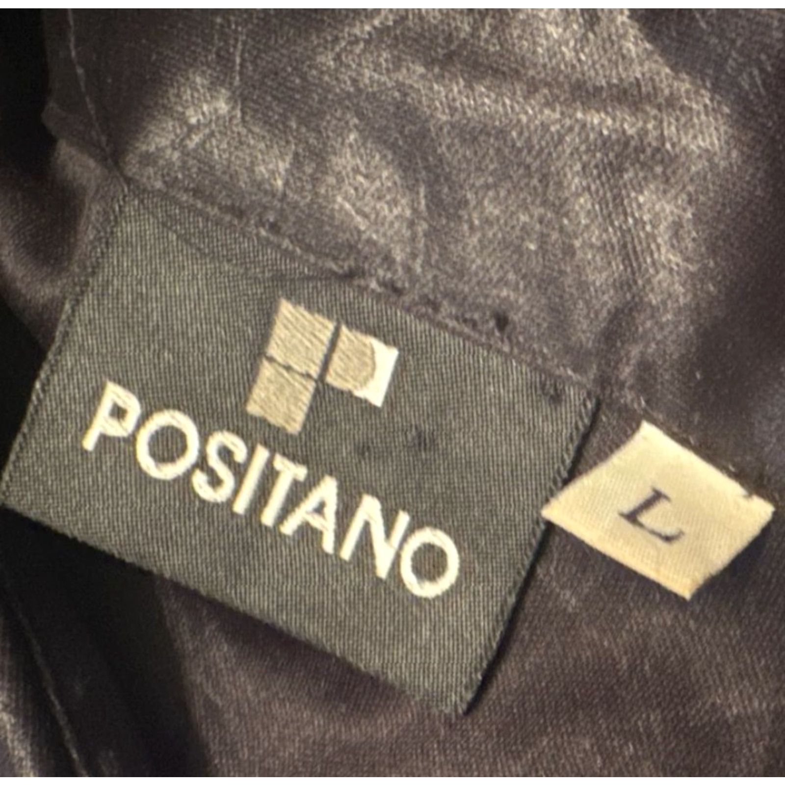 Vintage POSITANO - "LEATHER LOOK" Shiny Mens M/L Clubbing Shirt - EXCELLENT Leather Black Short Sleeve Button-Up 90s Mens C13 Size US L / EU 52-54 / 3 - 6 Thumbnail