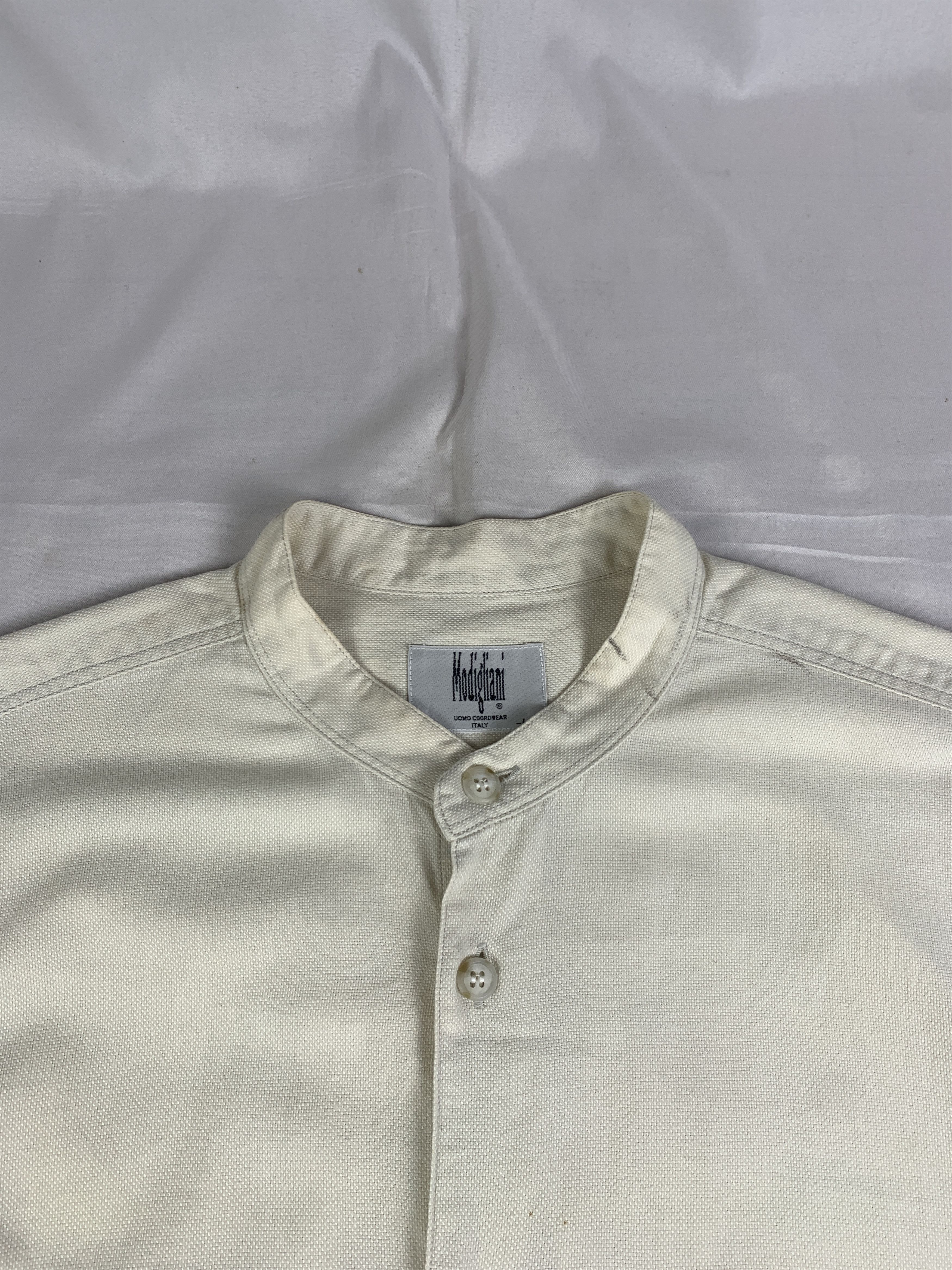 Japanese Brand Modigliani Off-white Mandarin Collar Shirt (L) Size US L / EU 52-54 / 3 - 5 Thumbnail