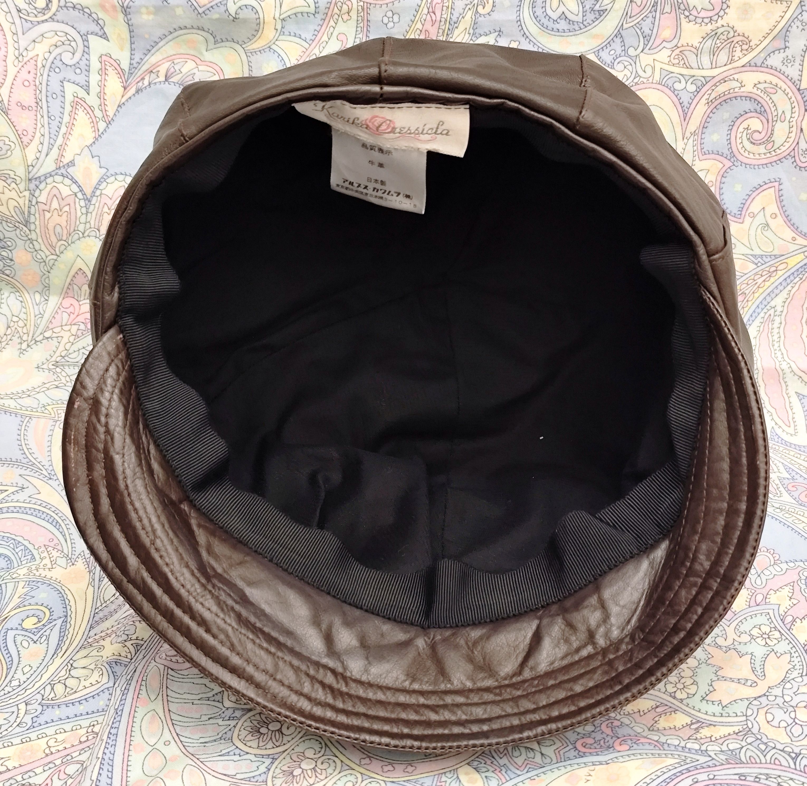 Japanese Brand Alps Kawamura Newsboy Leather Hat Size ONE SIZE - 4 Thumbnail