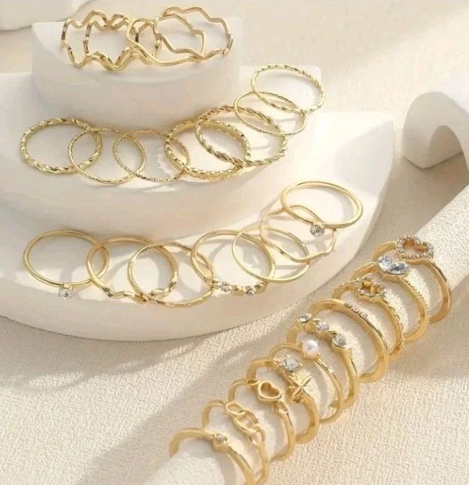 Other 28 PC/ Set Ring Fashionable Jewelry Rings For Women Size ONE SIZE - 2 Thumbnail