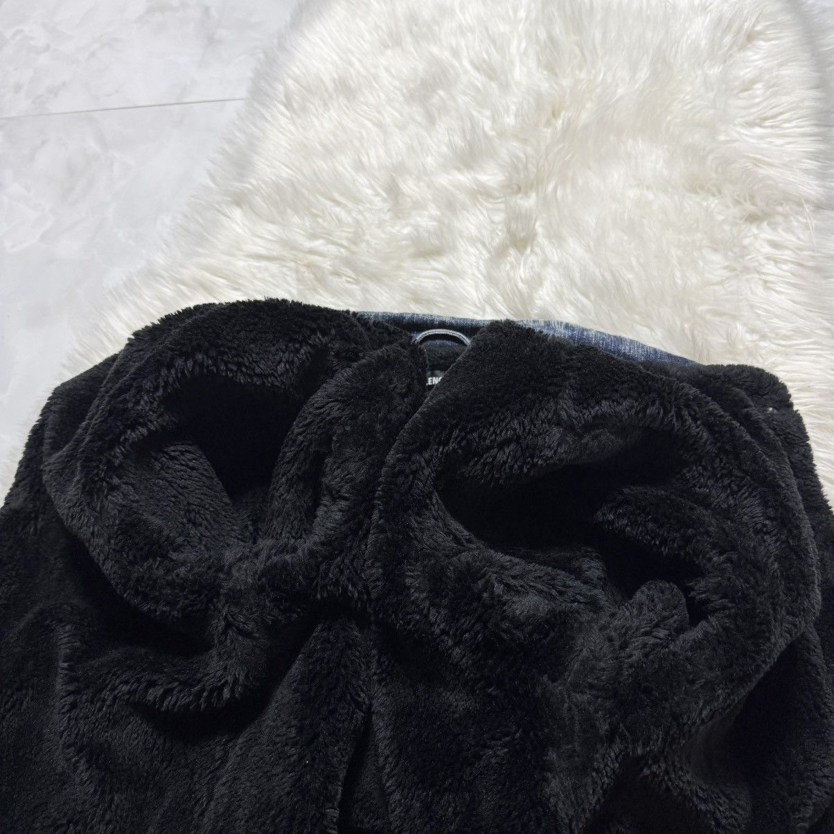 Balenciaga Balenciaga Boa Fur-Lined Marbled Denim Bomber Jacket, Size US S / EU 44-46 / 1 - 15 Thumbnail