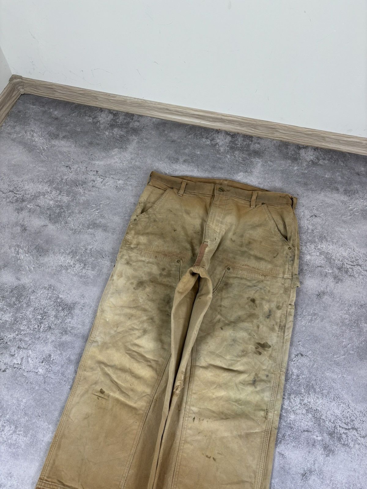Carhartt Carhartt Men’s Double Knee Pants Jeans Faded USA Workwear Size US 36 / EU 52 - 5 Thumbnail