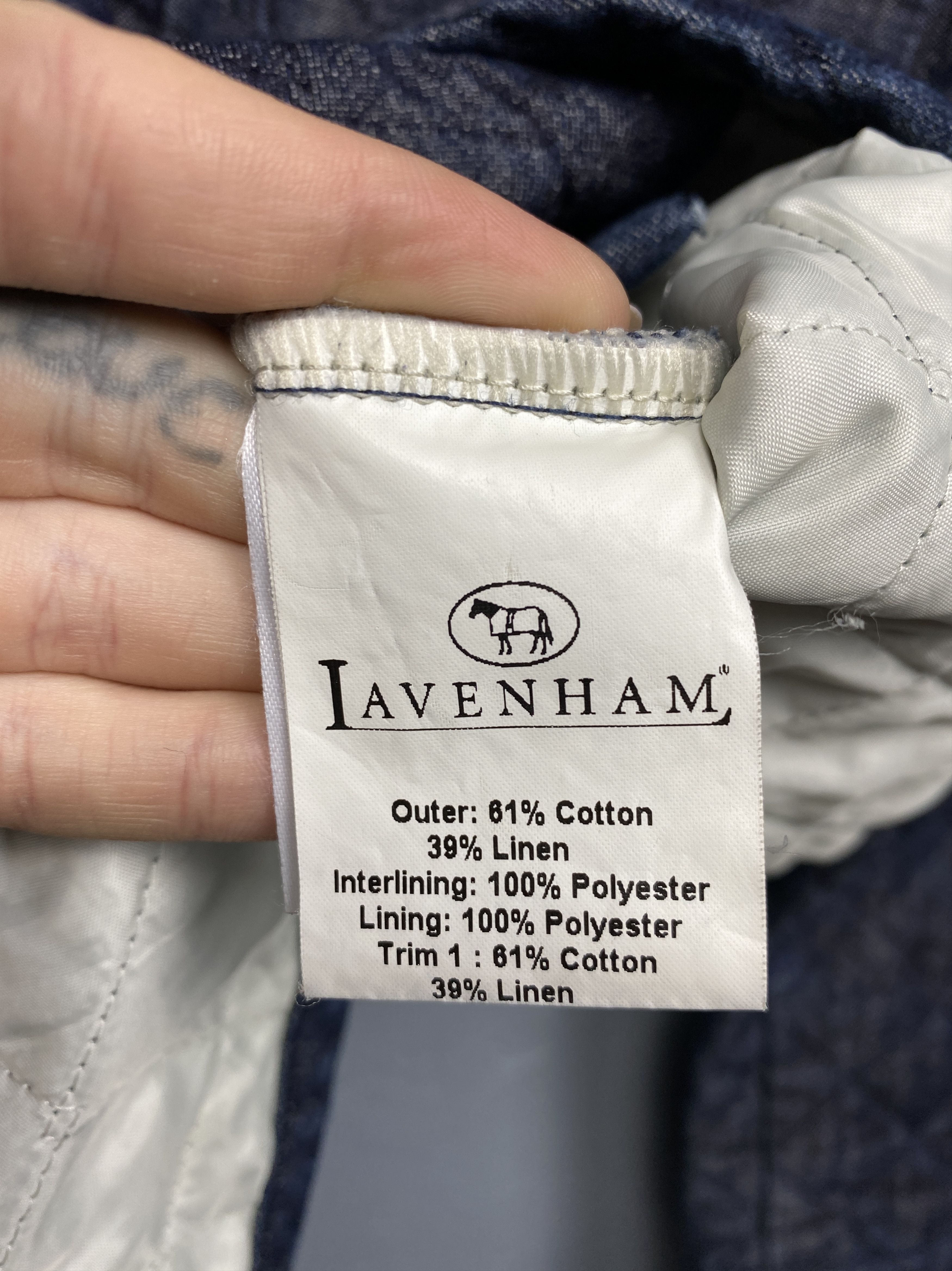 Lavenham × Vintage Lavenham Vintage Mens LINEN Quilted Light Jacket Size US L / EU 52-54 / 3 - 7 Thumbnail