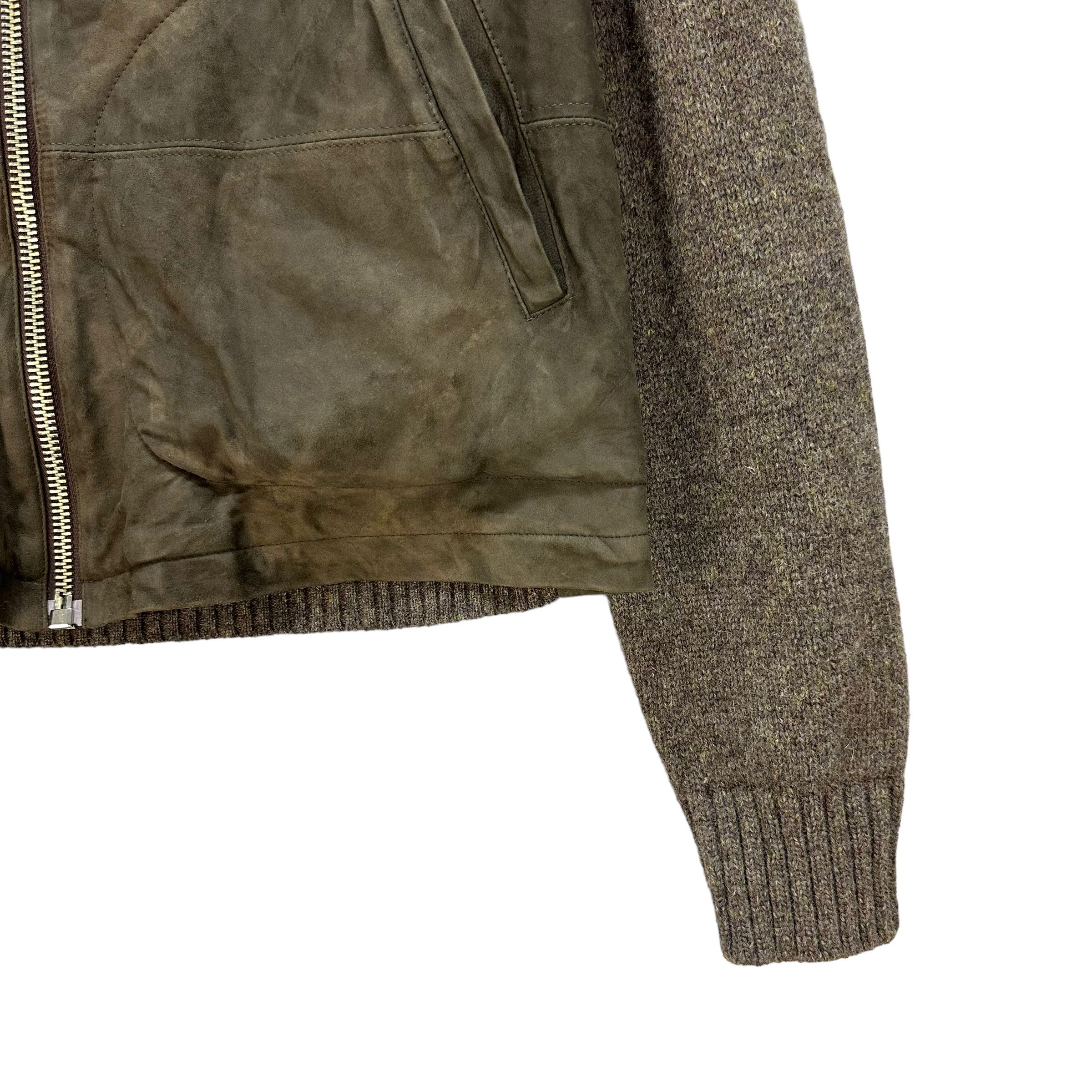 Vintage M.G. VULPINARI SUEDE LEATHER KNIT SLEEVE JACKET #8176-208 Size US M / EU 48-50 / 2 - 5 Thumbnail