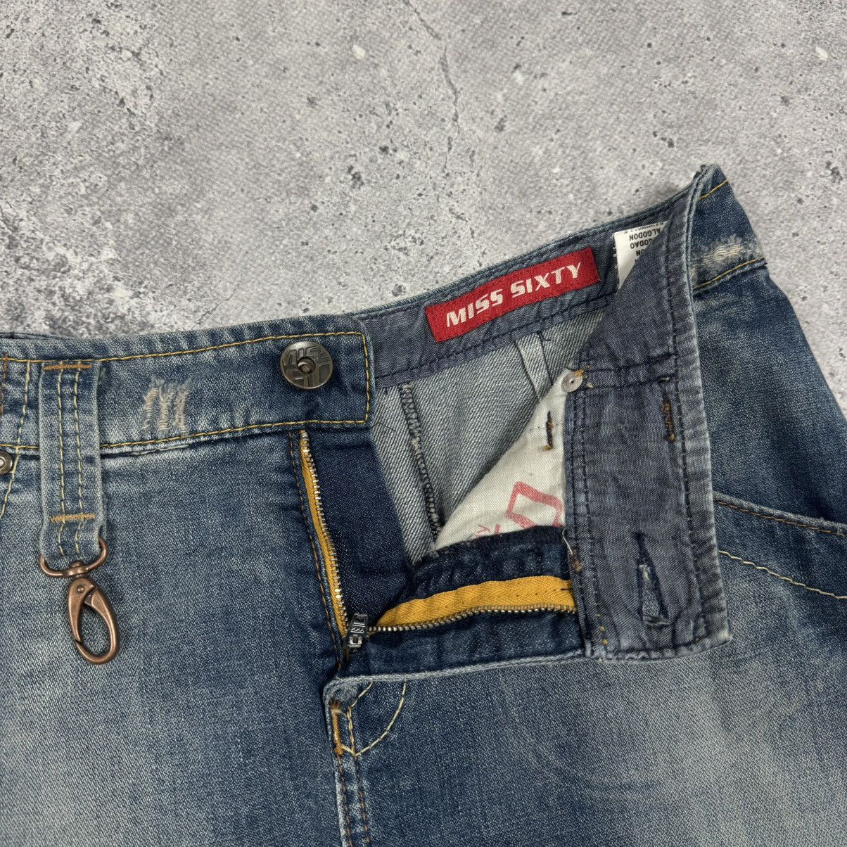 Miss Sixty Vintage Miss Sixty Y2K Avant Garde 00a Denim Midi Skirt Size 26" / US 2 / IT 38 - 7 Thumbnail