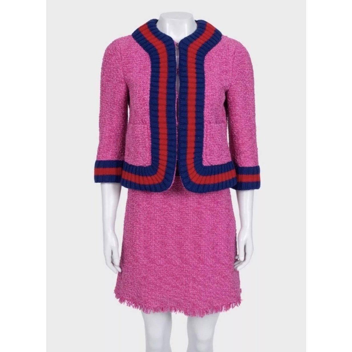 Gucci Gucci Pink Tweed Skirt Suit - Elegant & Versatile IT38/XS Size XS / US 0-2 / IT 36-38 - 5 Thumbnail