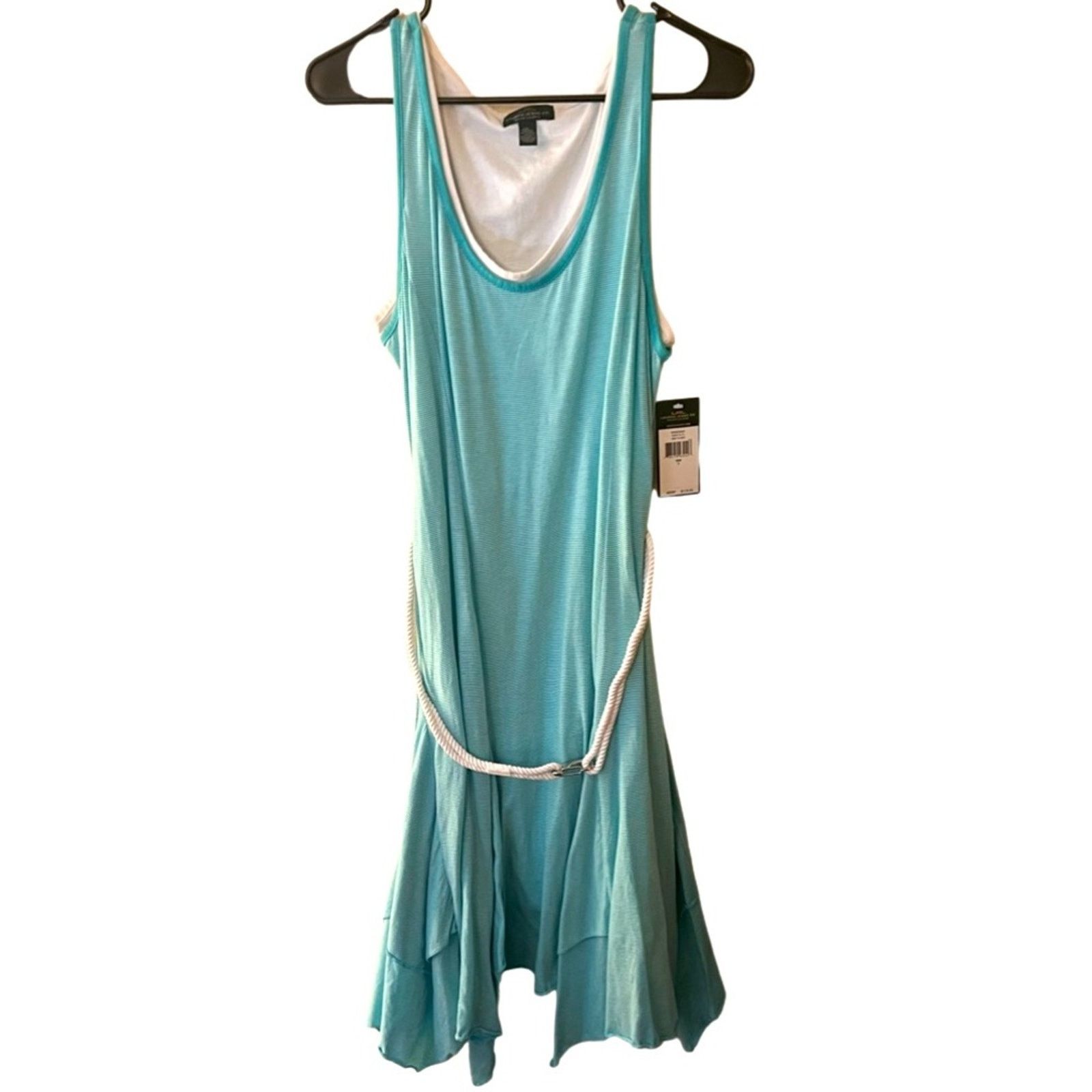 Lauren Ralph Lauren LRL Double Layered Striped Rope Waist Dress Size L Size L / US 10 / IT 46 - 1 Thumbnail